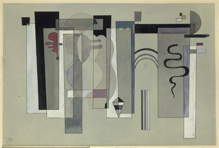 WikiOO.org - Енциклопедия за изящни изкуства - Живопис, Произведения на изкуството Wassily Kandinsky - Surfaces meeting