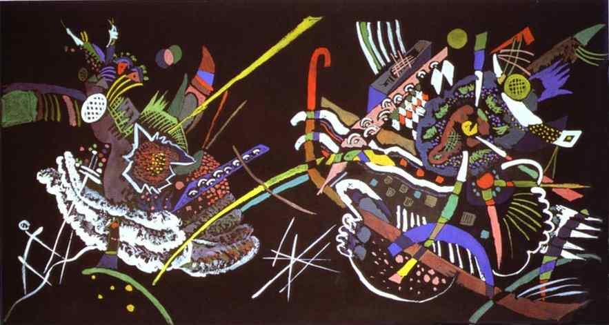 Wikioo.org - The Encyclopedia of Fine Arts - Painting, Artwork by Wassily Kandinsky - Draft for Mural In The Unjuried Art Show, Wall B