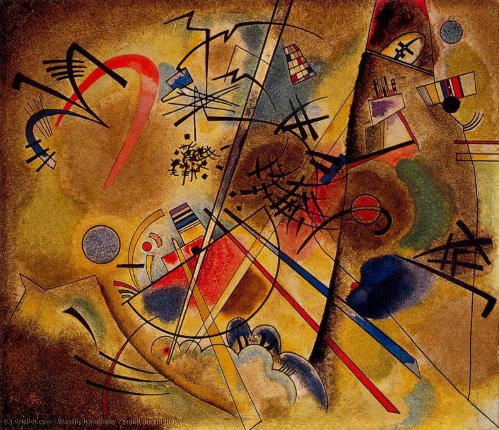 WikiOO.org - 백과 사전 - 회화, 삽화 Wassily Kandinsky - Small dream in red