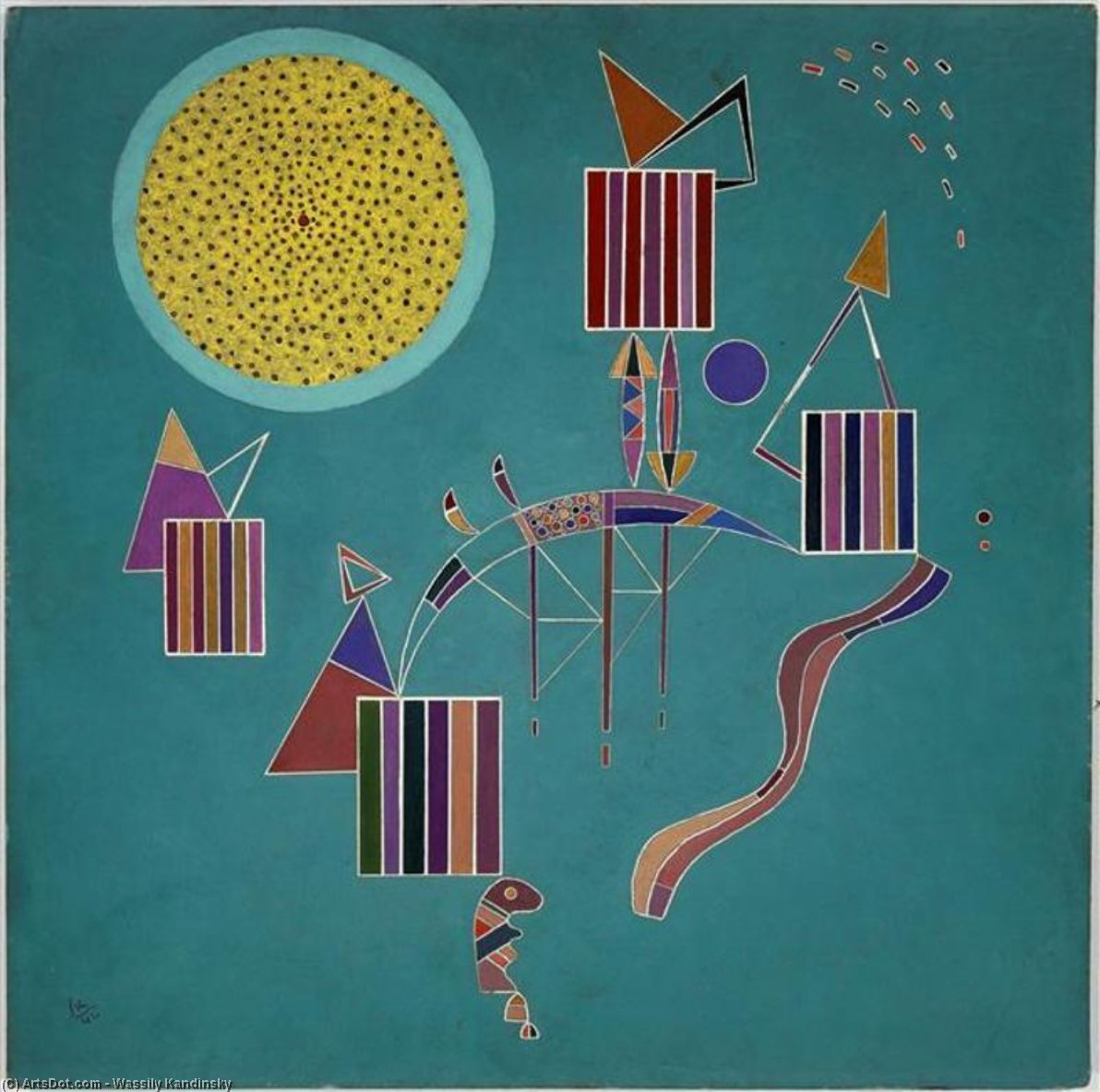 Wikioo.org – La Enciclopedia de las Bellas Artes - Pintura, Obras de arte de Wassily Kandinsky - A tiempo mensaje