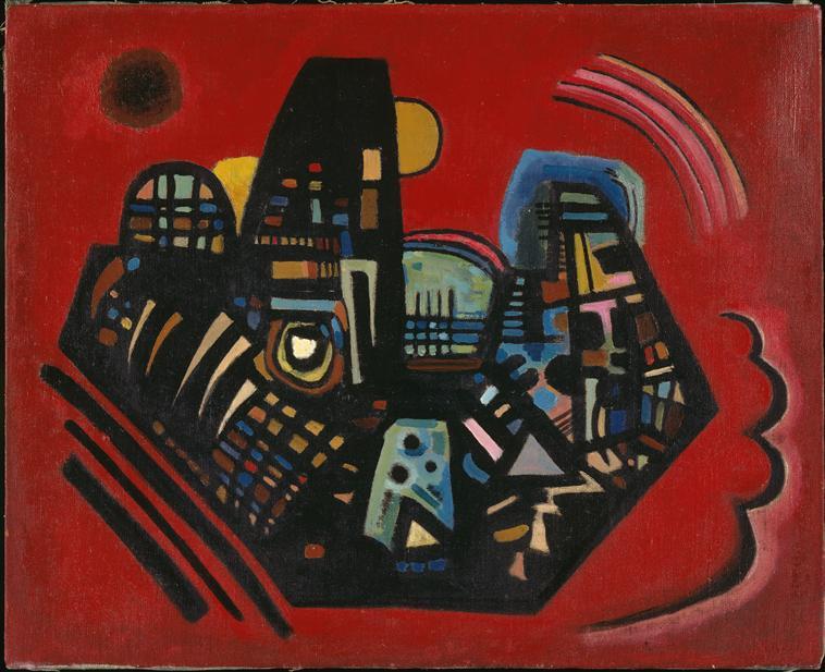 WikiOO.org - Enciklopedija dailės - Tapyba, meno kuriniai Wassily Kandinsky - Black-Red