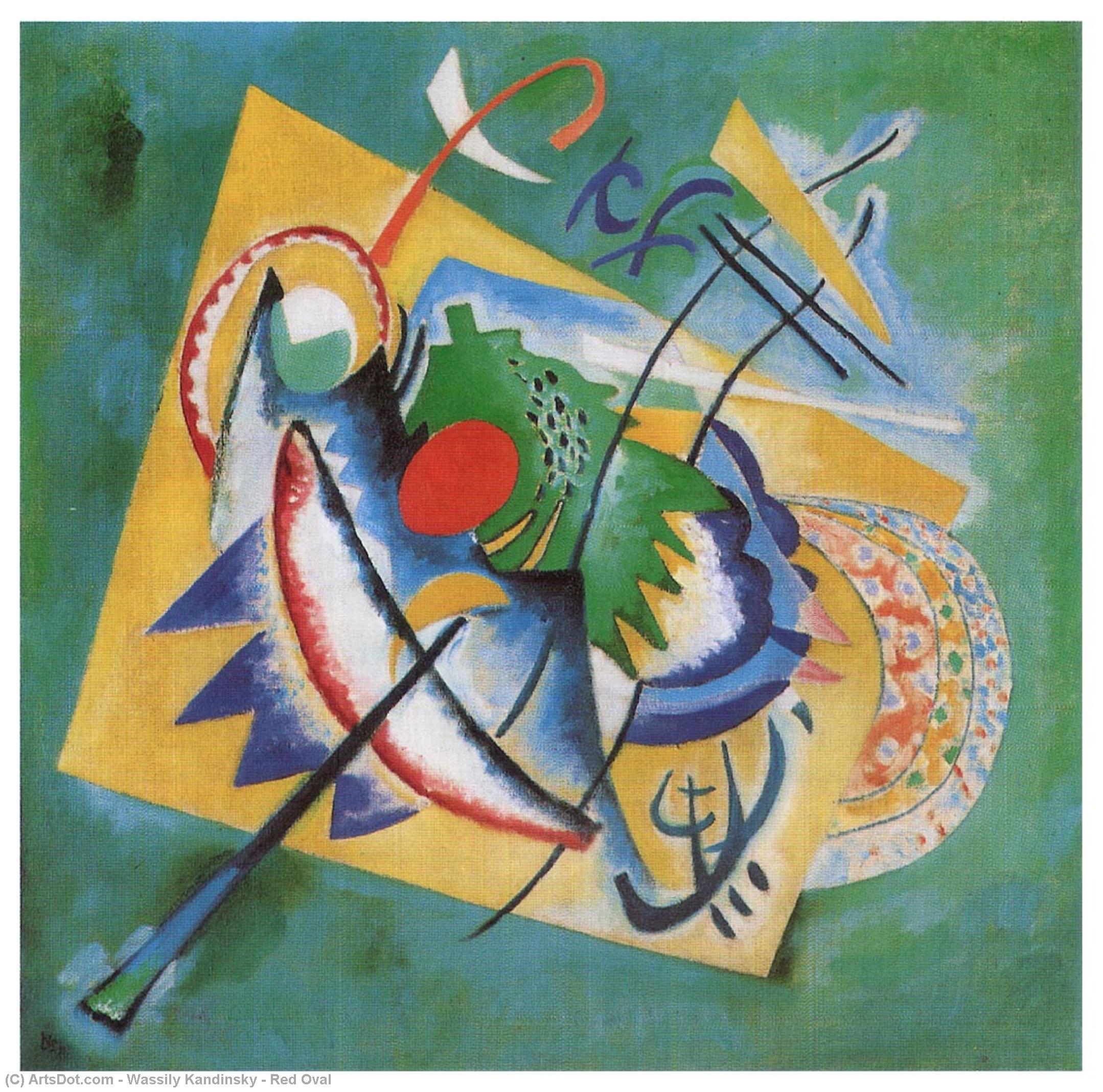 Wikioo.org - The Encyclopedia of Fine Arts - Painting, Artwork by Wassily Kandinsky - Red Oval
