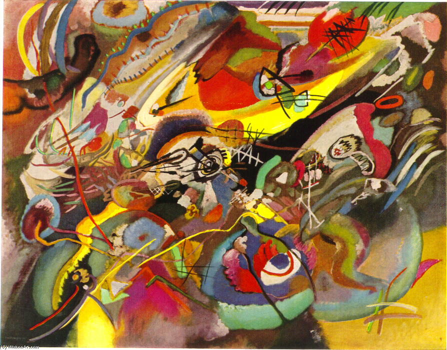 Wikioo.org - The Encyclopedia of Fine Arts - Painting, Artwork by Wassily Kandinsky - Study for ''Composition VII''