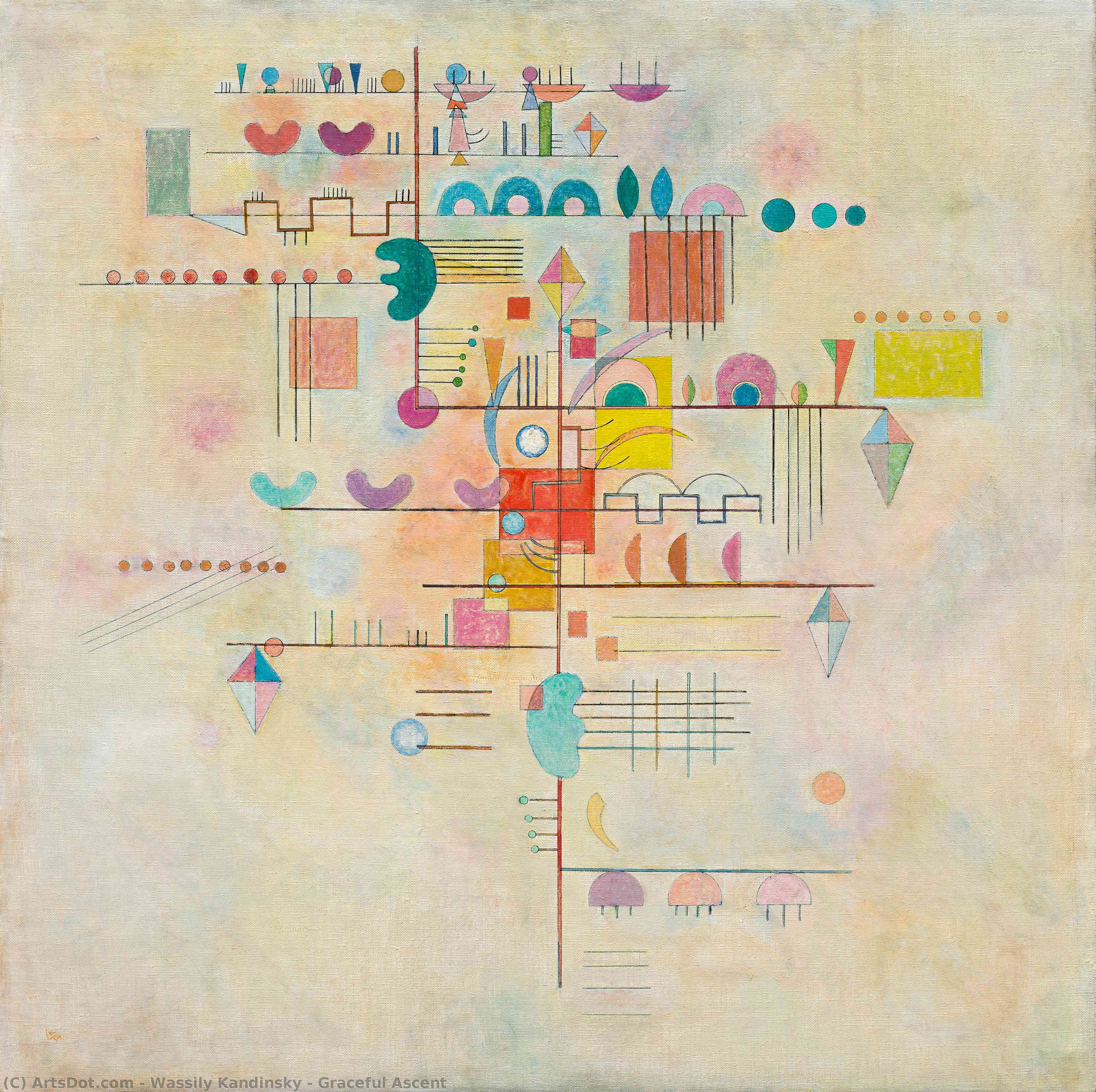 Wikioo.org - Die Enzyklopädie bildender Kunst - Malerei, Kunstwerk von Wassily Kandinsky - anmutiger aufstieg