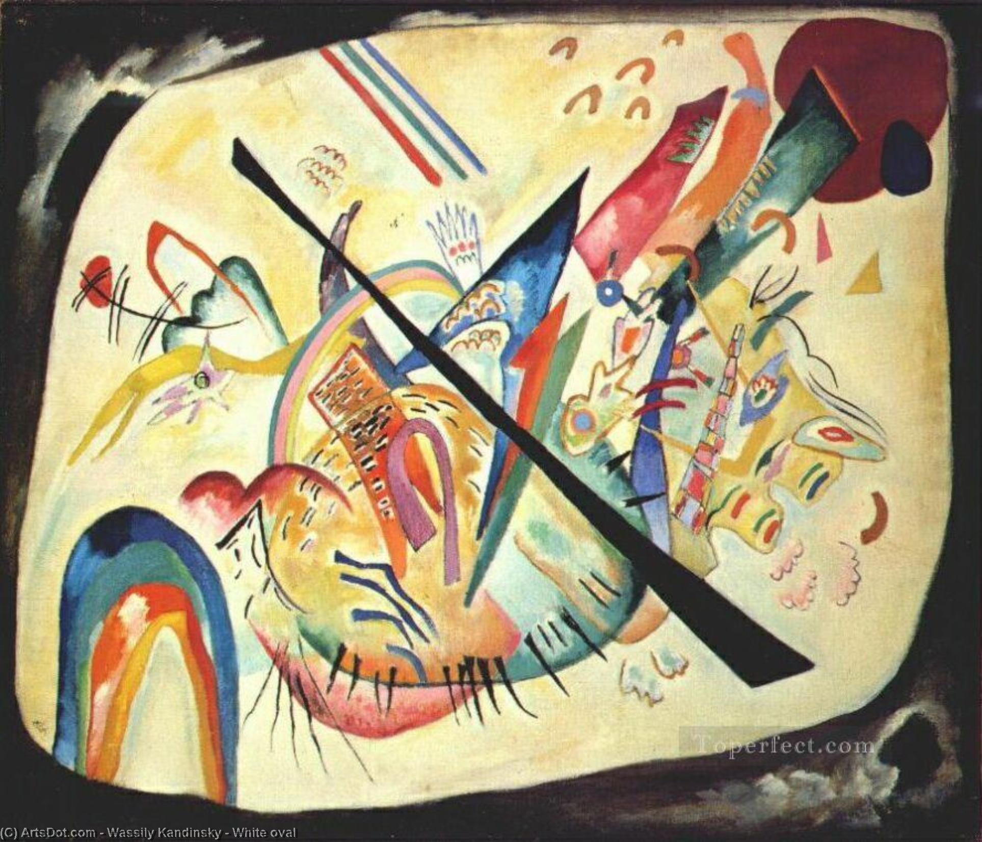 Wikioo.org - The Encyclopedia of Fine Arts - Painting, Artwork by Wassily Kandinsky - White oval