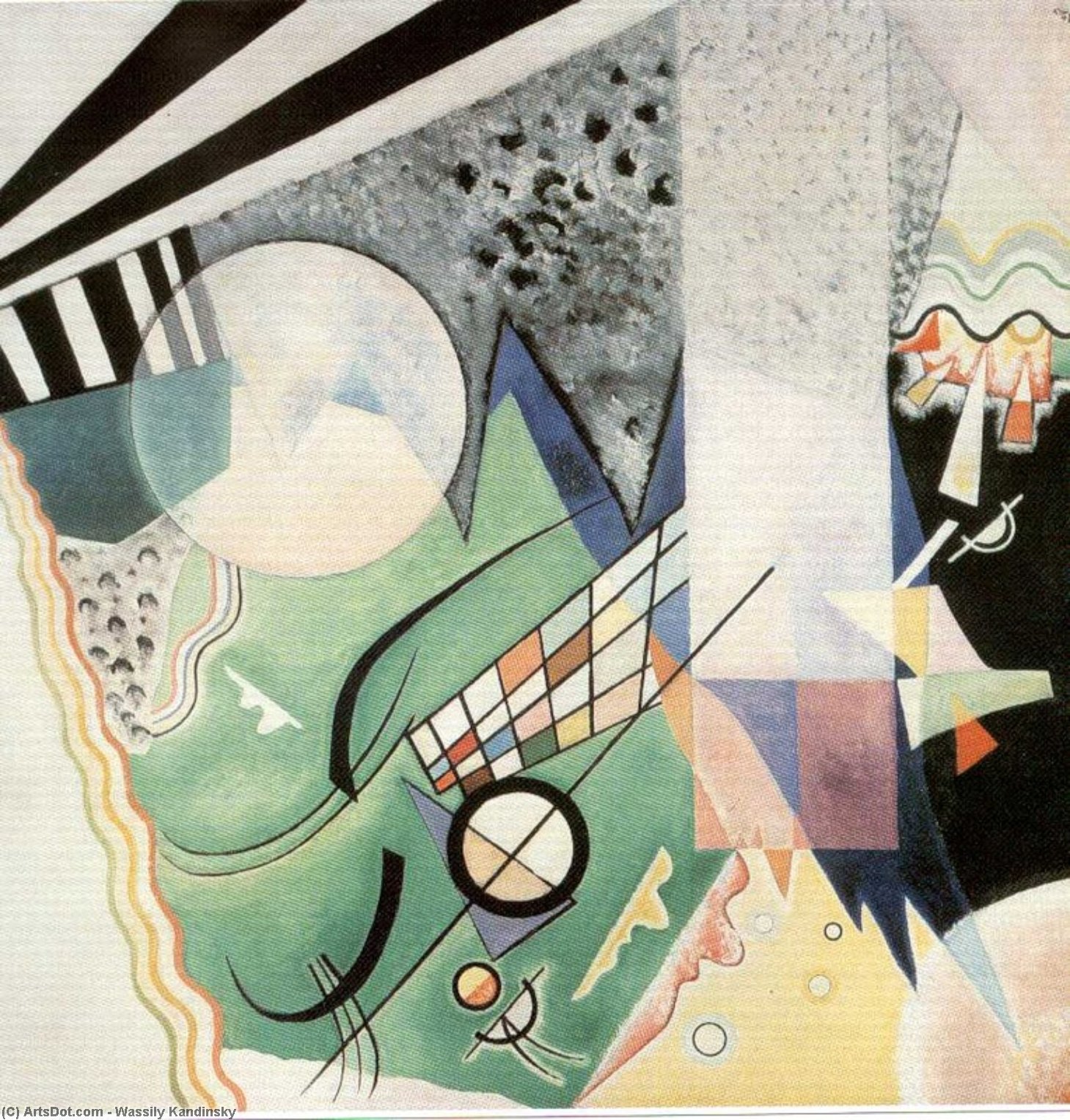 Wikoo.org - موسوعة الفنون الجميلة - اللوحة، العمل الفني Wassily Kandinsky - Green composition