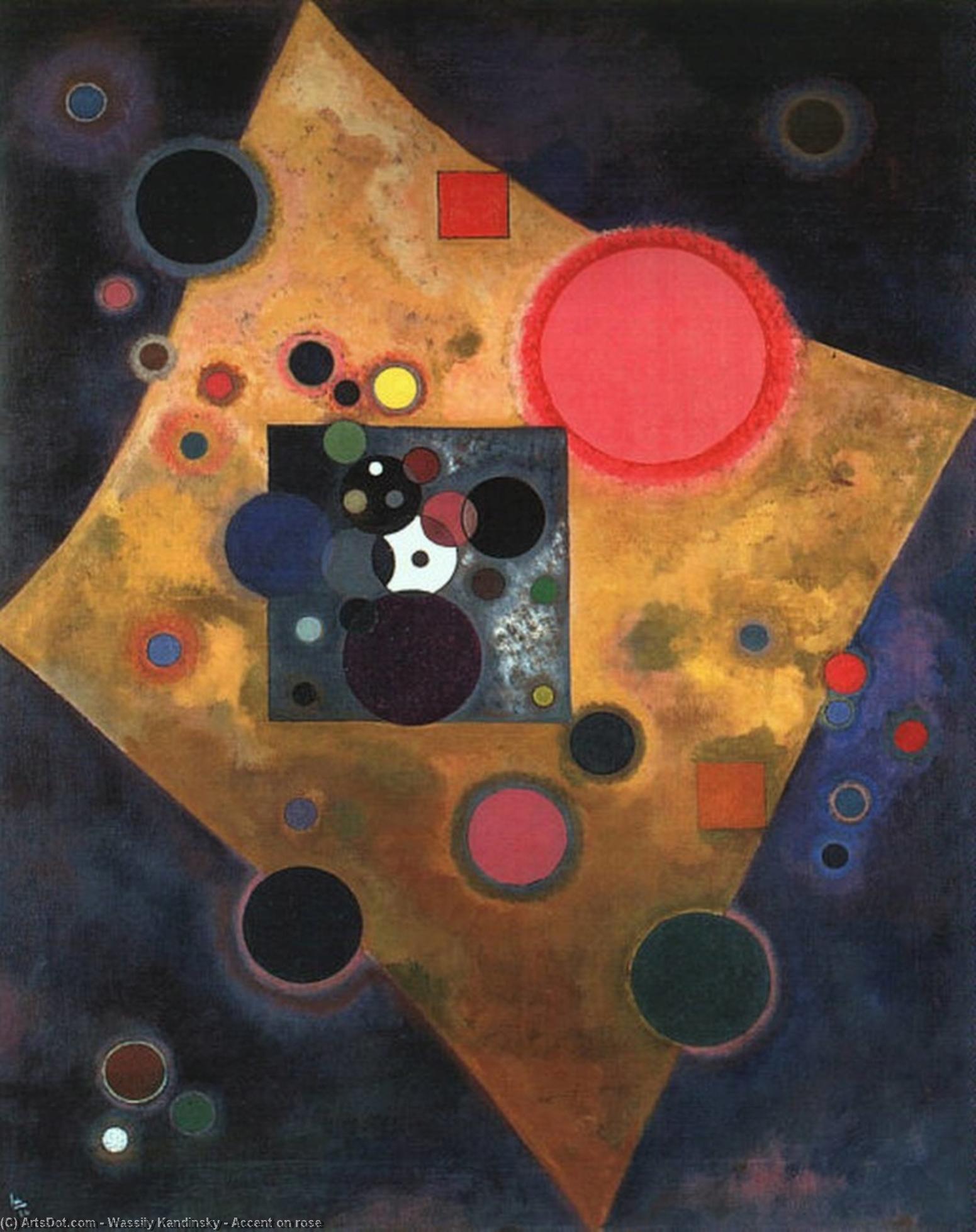 Wikioo.org - The Encyclopedia of Fine Arts - Painting, Artwork by Wassily Kandinsky - Accent on rose