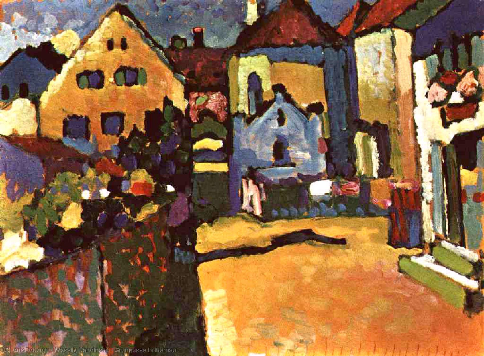 WikiOO.org - Encyclopedia of Fine Arts - Maleri, Artwork Wassily Kandinsky - Grungasse in Murnau