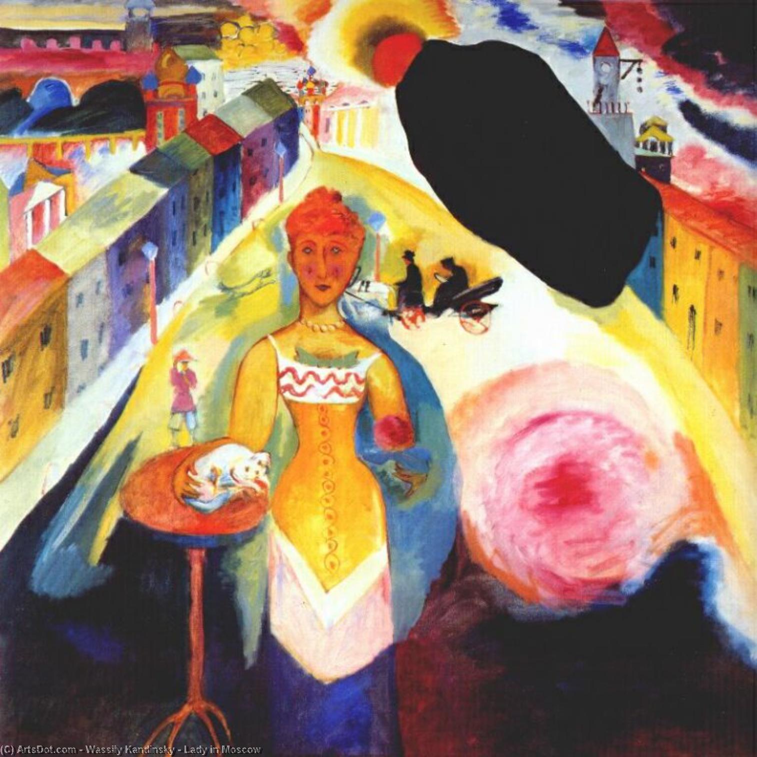 WikiOO.org - Εγκυκλοπαίδεια Καλών Τεχνών - Ζωγραφική, έργα τέχνης Wassily Kandinsky - Lady in Moscow
