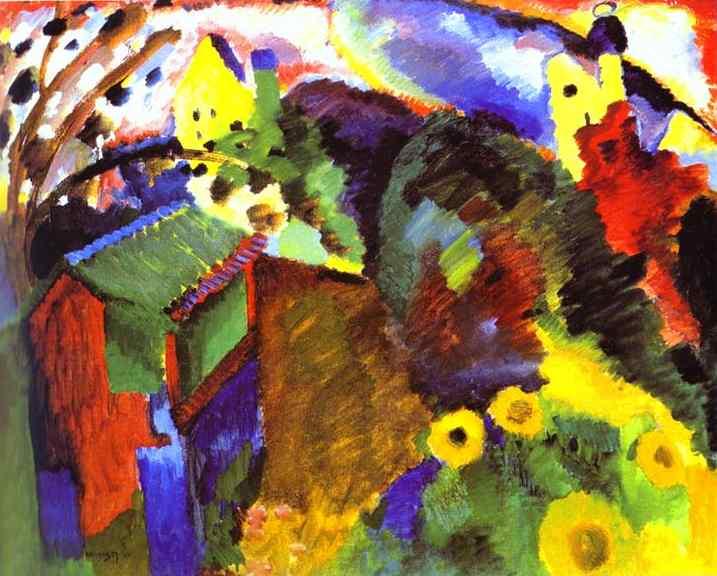 WikiOO.org - Εγκυκλοπαίδεια Καλών Τεχνών - Ζωγραφική, έργα τέχνης Wassily Kandinsky - Murnau Garden