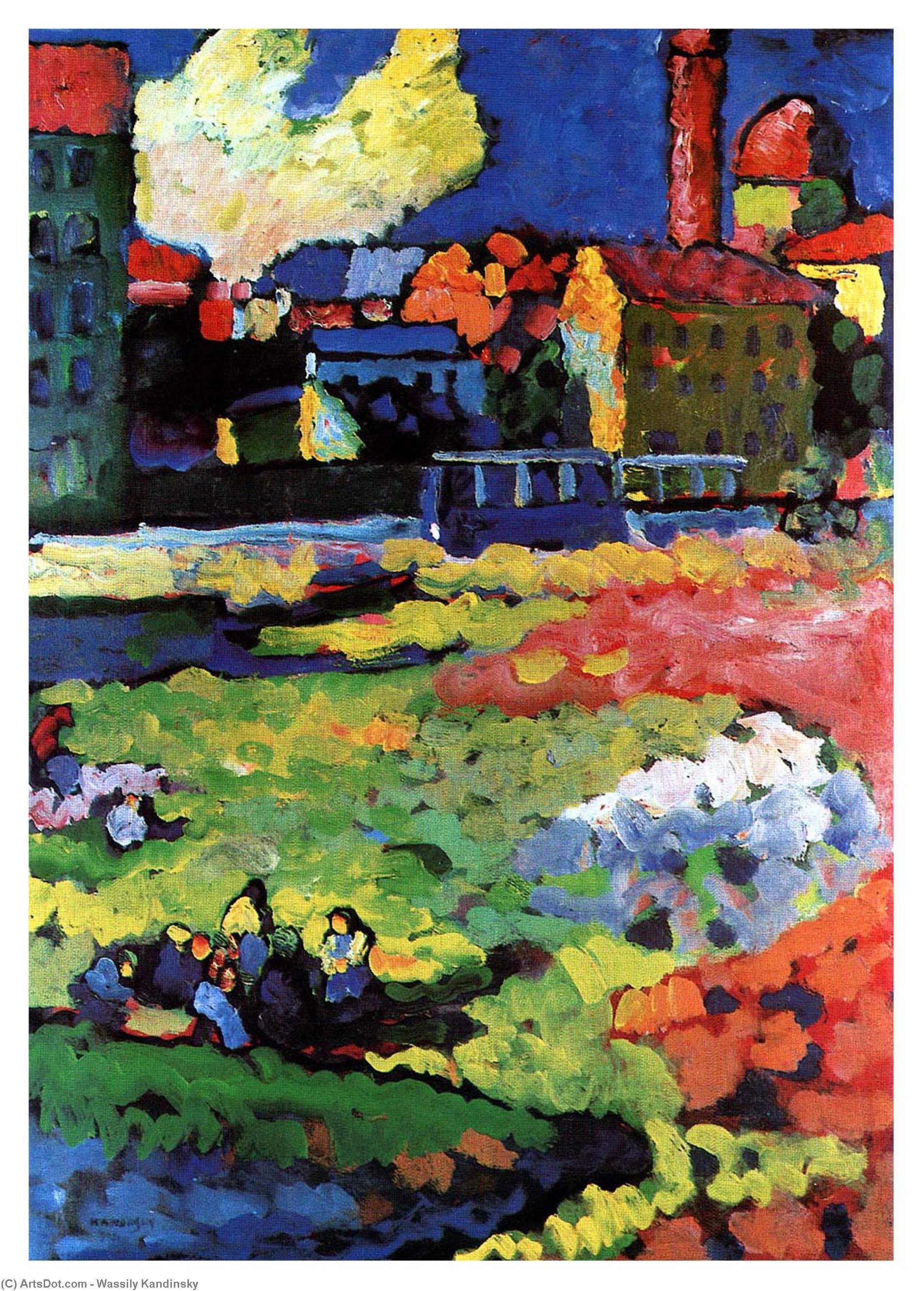 Wikioo.org - The Encyclopedia of Fine Arts - Painting, Artwork by Wassily Kandinsky - Munich-Schwabing with the church of St. Ursula