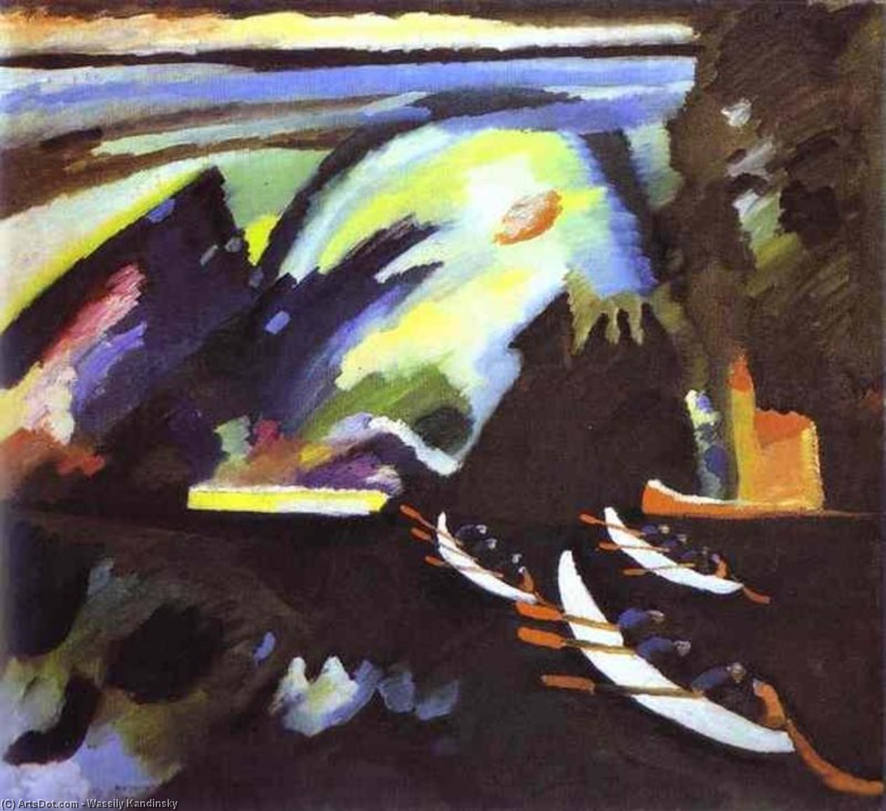 Wikioo.org - Bách khoa toàn thư về mỹ thuật - Vẽ tranh, Tác phẩm nghệ thuật Wassily Kandinsky - Boat Trip