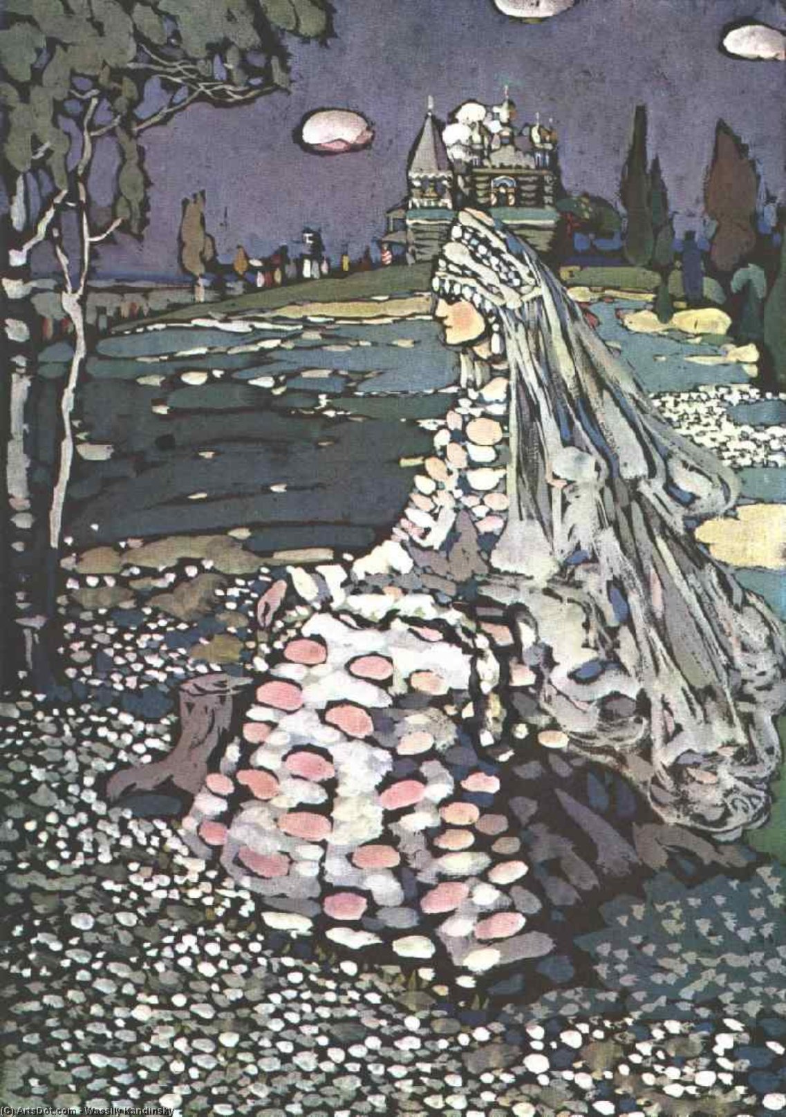WikiOO.org - Encyclopedia of Fine Arts - Lukisan, Artwork Wassily Kandinsky - Russian beauty in a landscape