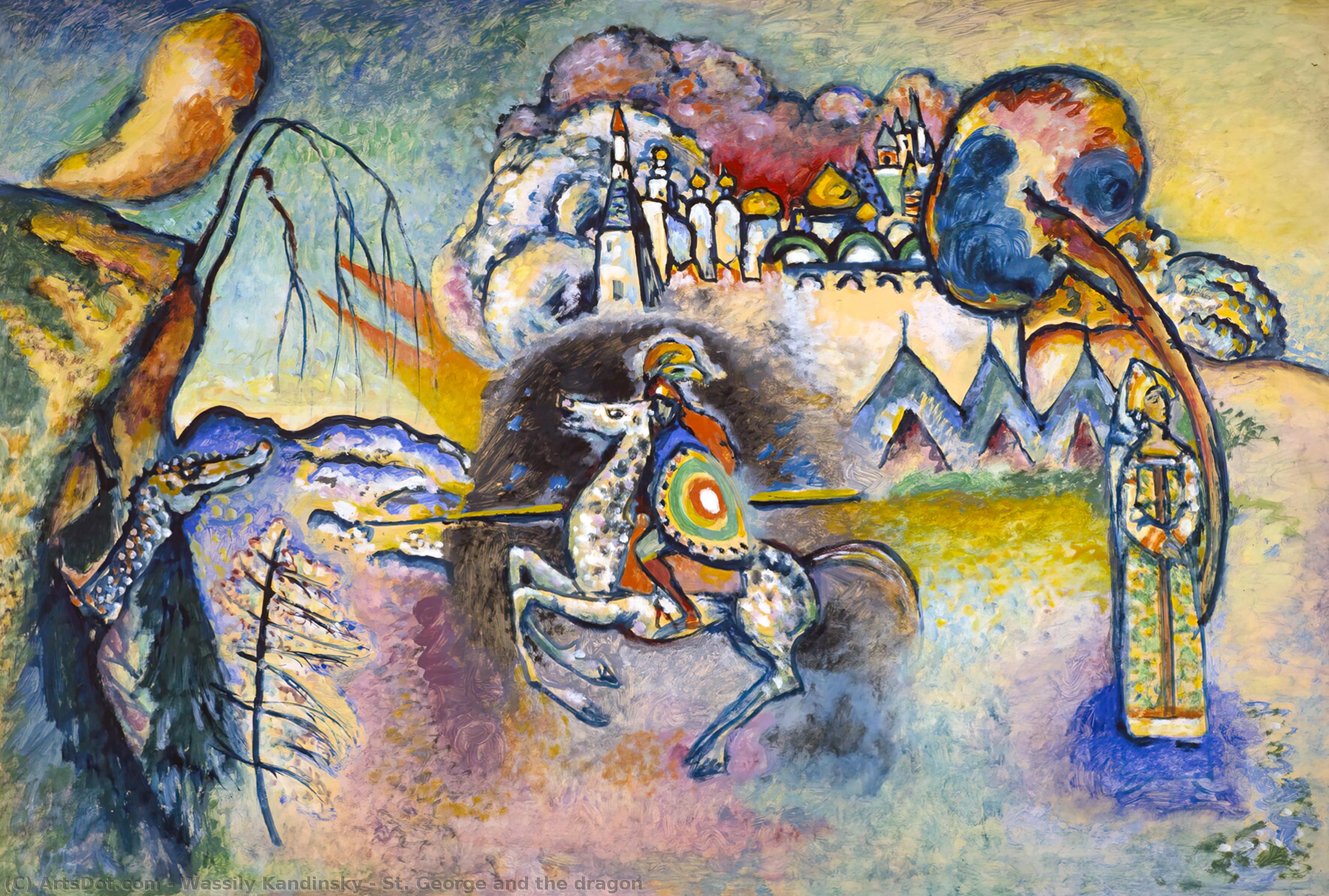 WikiOO.org – 美術百科全書 - 繪畫，作品 Wassily Kandinsky - 圣乔治 和  的  龙