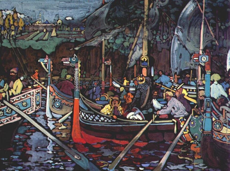 Wikioo.org – L'Enciclopedia delle Belle Arti - Pittura, Opere di Wassily Kandinsky - Volga canzone