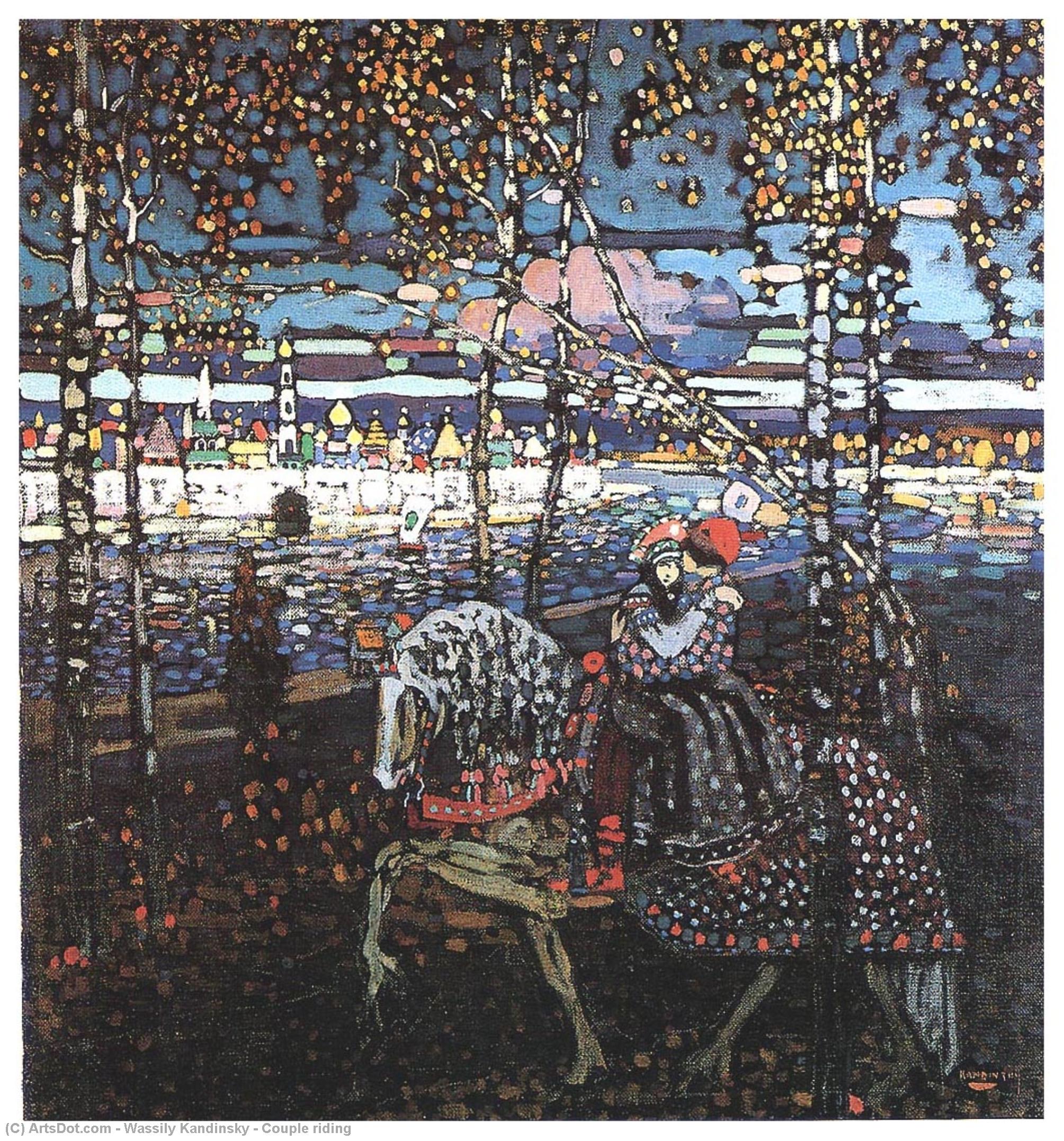 Wikioo.org - สารานุกรมวิจิตรศิลป์ - จิตรกรรม Wassily Kandinsky - Couple riding