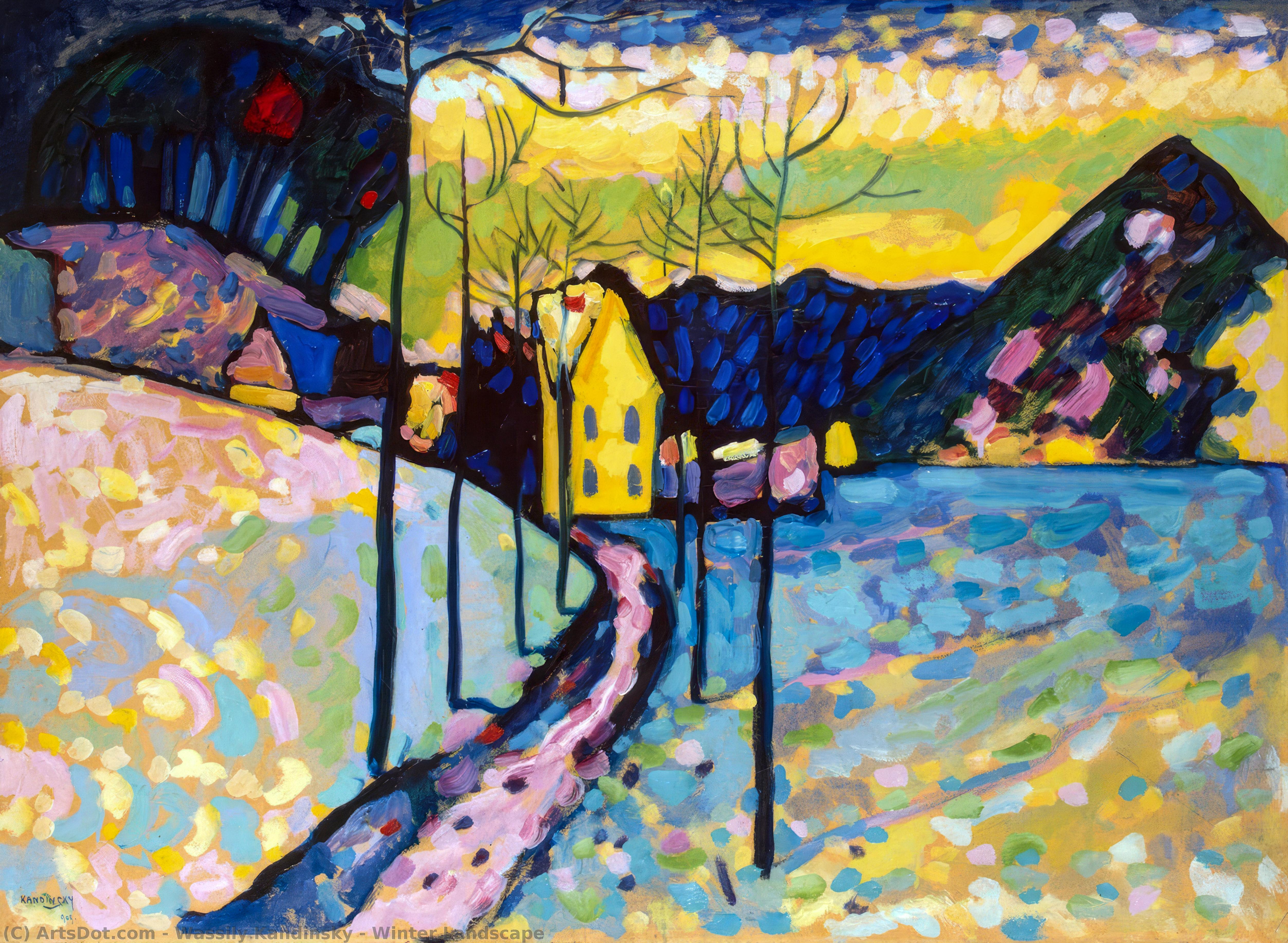 Wikoo.org - موسوعة الفنون الجميلة - اللوحة، العمل الفني Wassily Kandinsky - Winter Landscape
