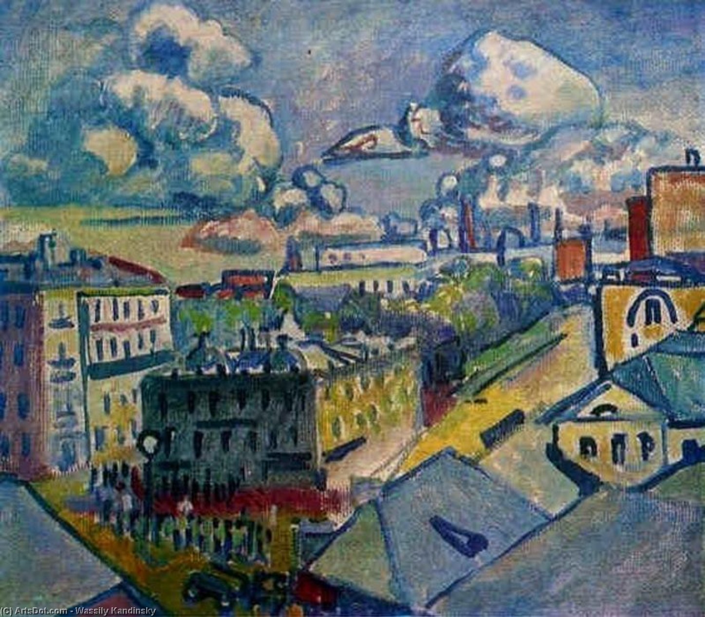 WikiOO.org - Encyclopedia of Fine Arts - Målning, konstverk Wassily Kandinsky - Moscow. Zubovskaya Square. Study.