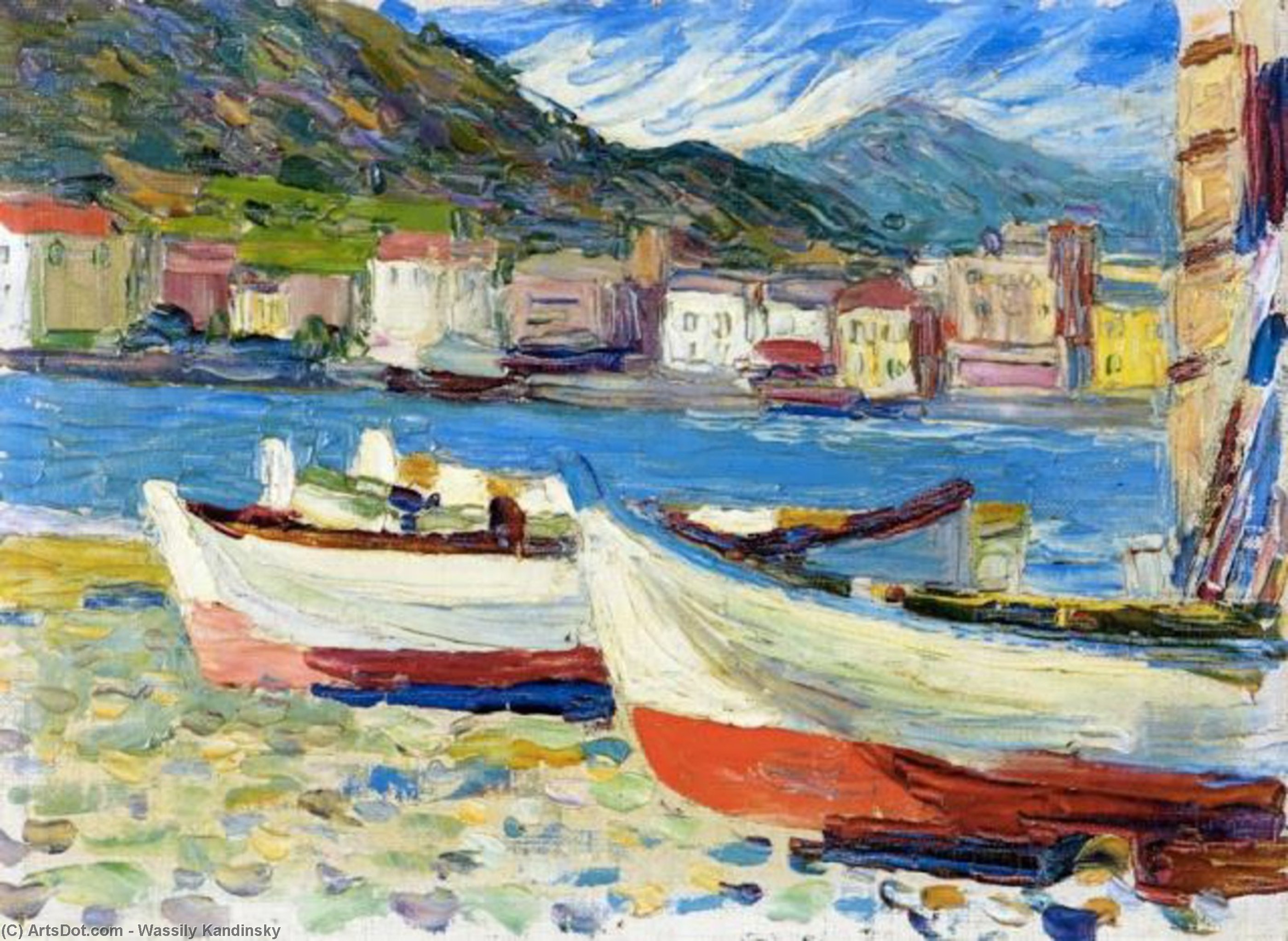 WikiOO.org - Encyclopedia of Fine Arts - Målning, konstverk Wassily Kandinsky - Rapallo boats