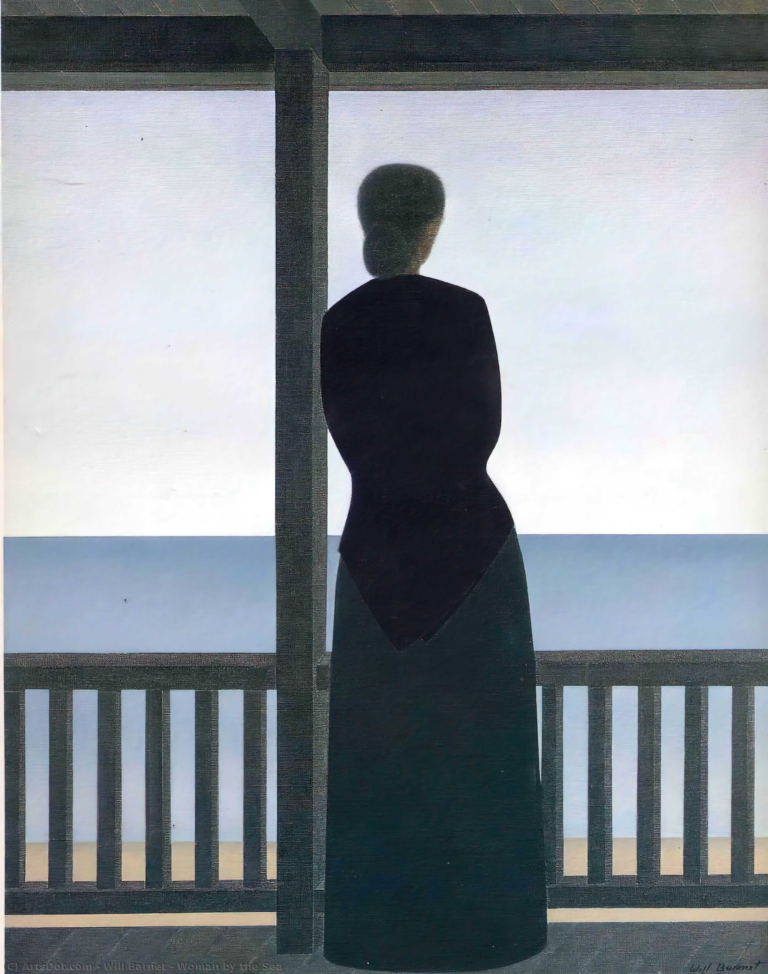 WikiOO.org - Encyclopedia of Fine Arts - Maalaus, taideteos Will Barnet - Woman by the Sea