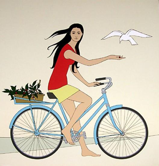 WikiOO.org - Encyclopedia of Fine Arts - Schilderen, Artwork Will Barnet - Blue Bicycle