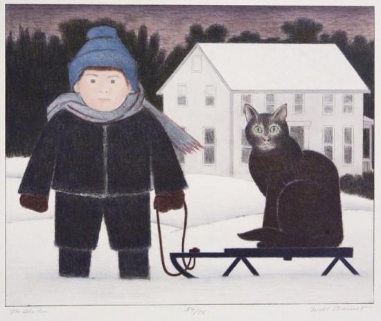 Wikioo.org - The Encyclopedia of Fine Arts - Painting, Artwork by Will Barnet - The sled