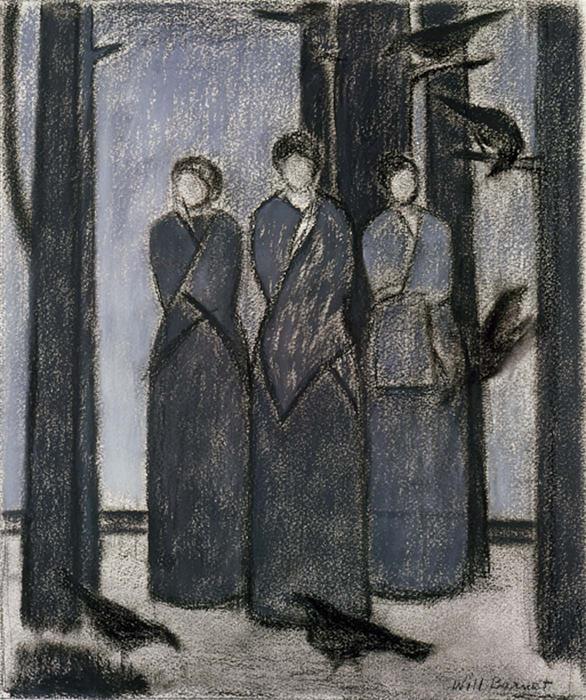 Wikioo.org - Bách khoa toàn thư về mỹ thuật - Vẽ tranh, Tác phẩm nghệ thuật Will Barnet - Study for Three Muses