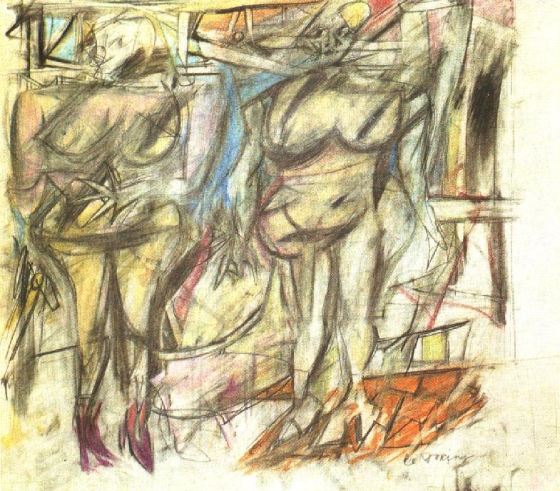 Wikioo.org - The Encyclopedia of Fine Arts - Painting, Artwork by Willem De Kooning - Two Woman IV