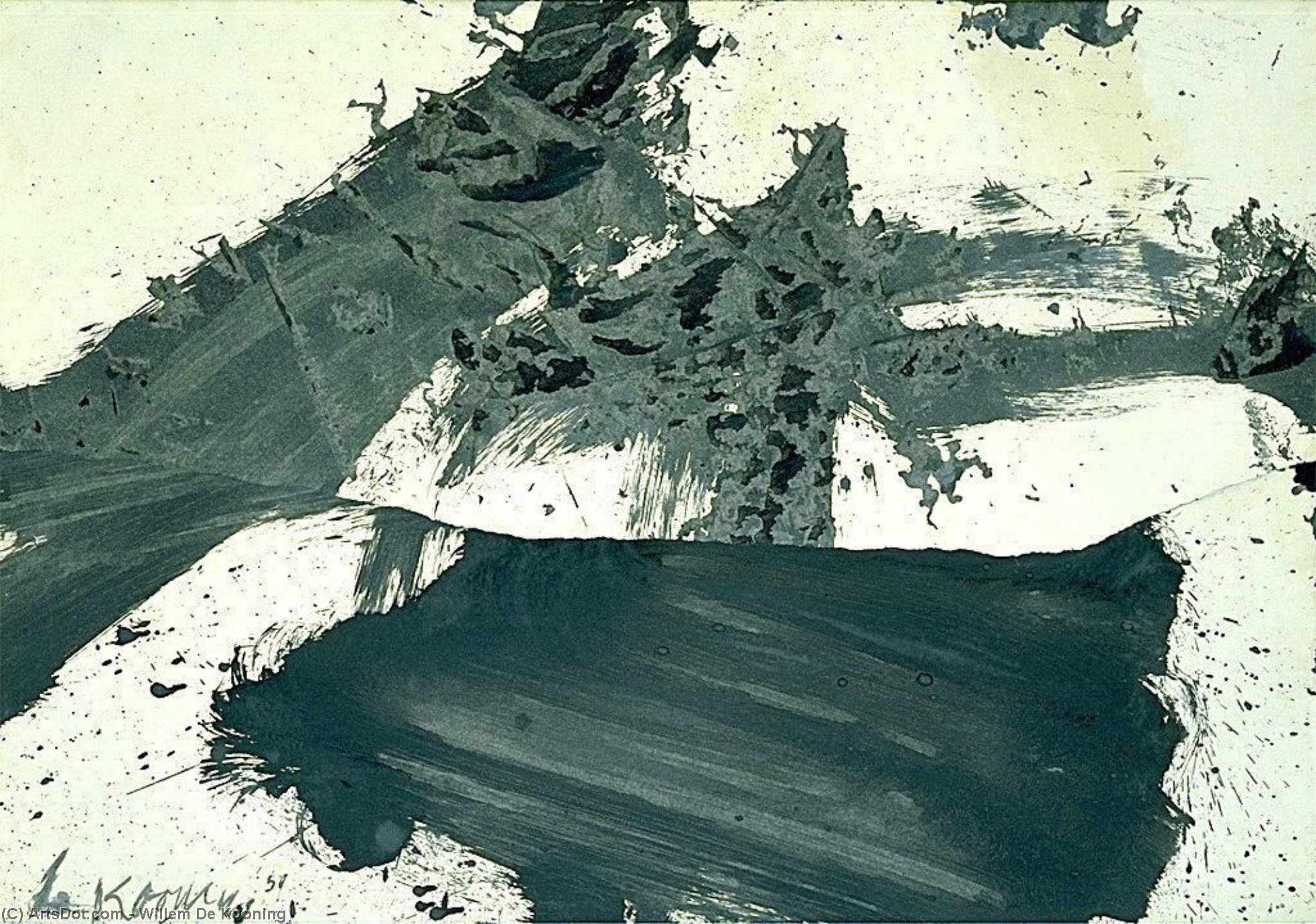 Wikioo.org - The Encyclopedia of Fine Arts - Painting, Artwork by Willem De Kooning - Untitled (verso: Untitled)
