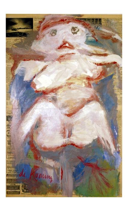 Wikoo.org - موسوعة الفنون الجميلة - اللوحة، العمل الفني Willem De Kooning - Untitled (woman)