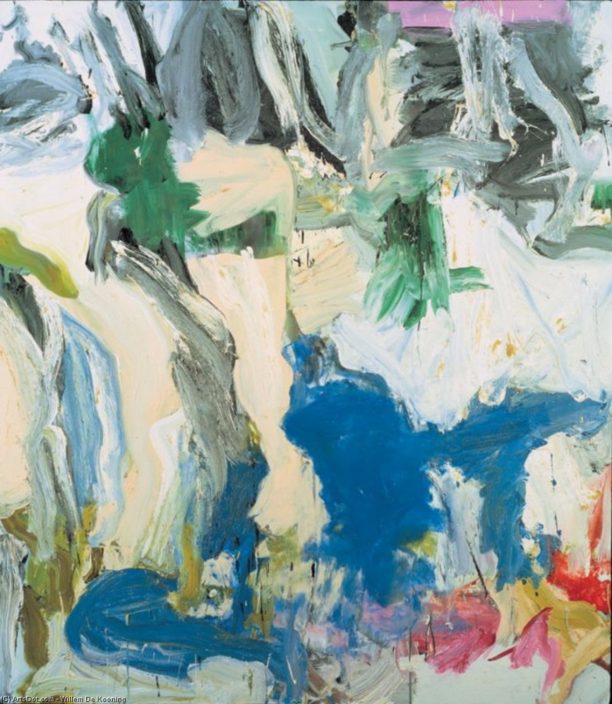 Wikioo.org - The Encyclopedia of Fine Arts - Painting, Artwork by Willem De Kooning - Two trees on Mary Street . . . Amen!
