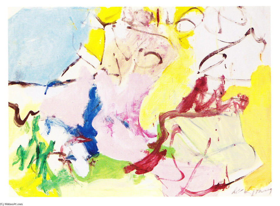 Wikioo.org - The Encyclopedia of Fine Arts - Painting, Artwork by Willem De Kooning - Landscape of a Woman