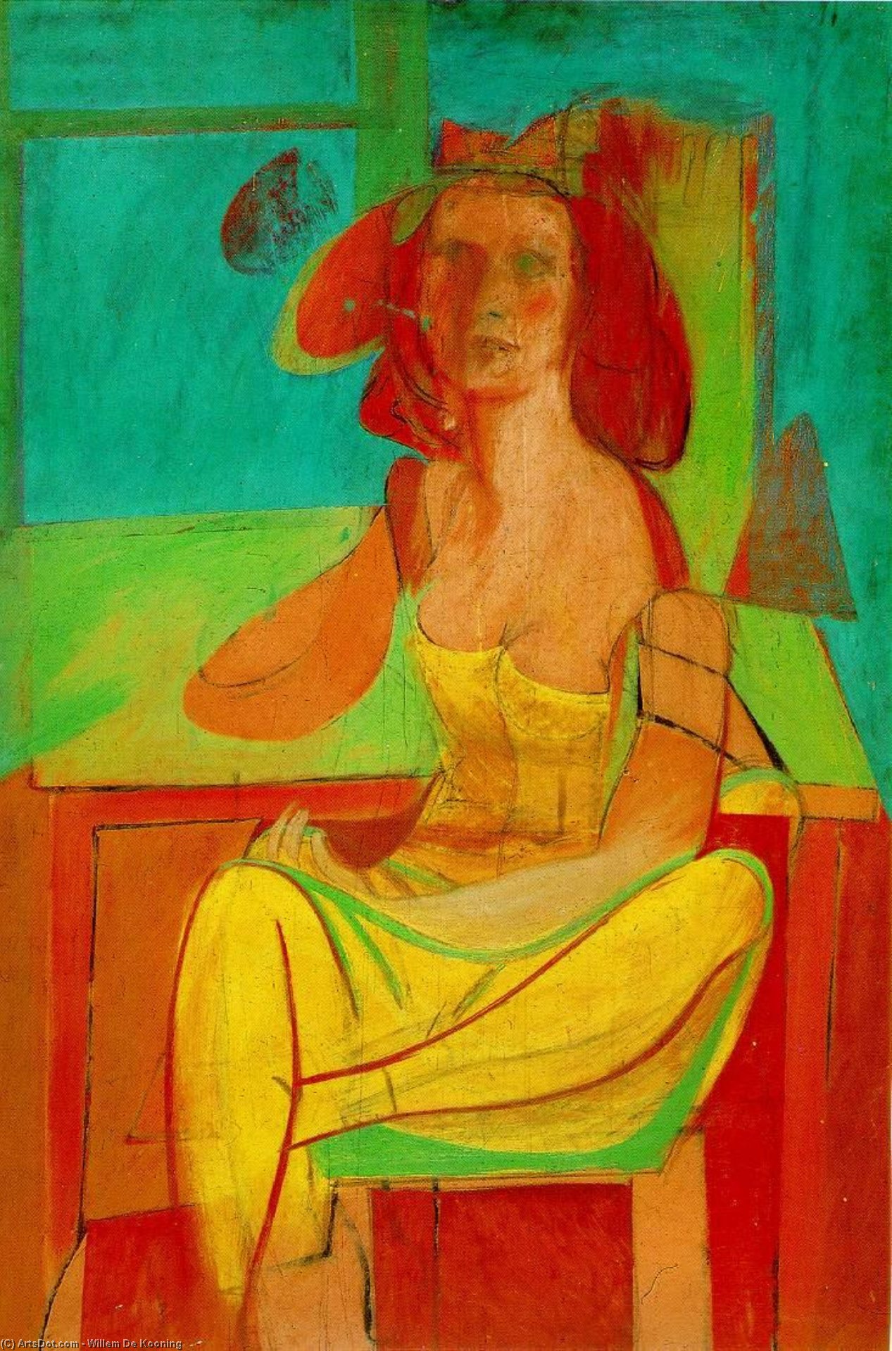 Wikioo.org - The Encyclopedia of Fine Arts - Painting, Artwork by Willem De Kooning - Seated Woman
