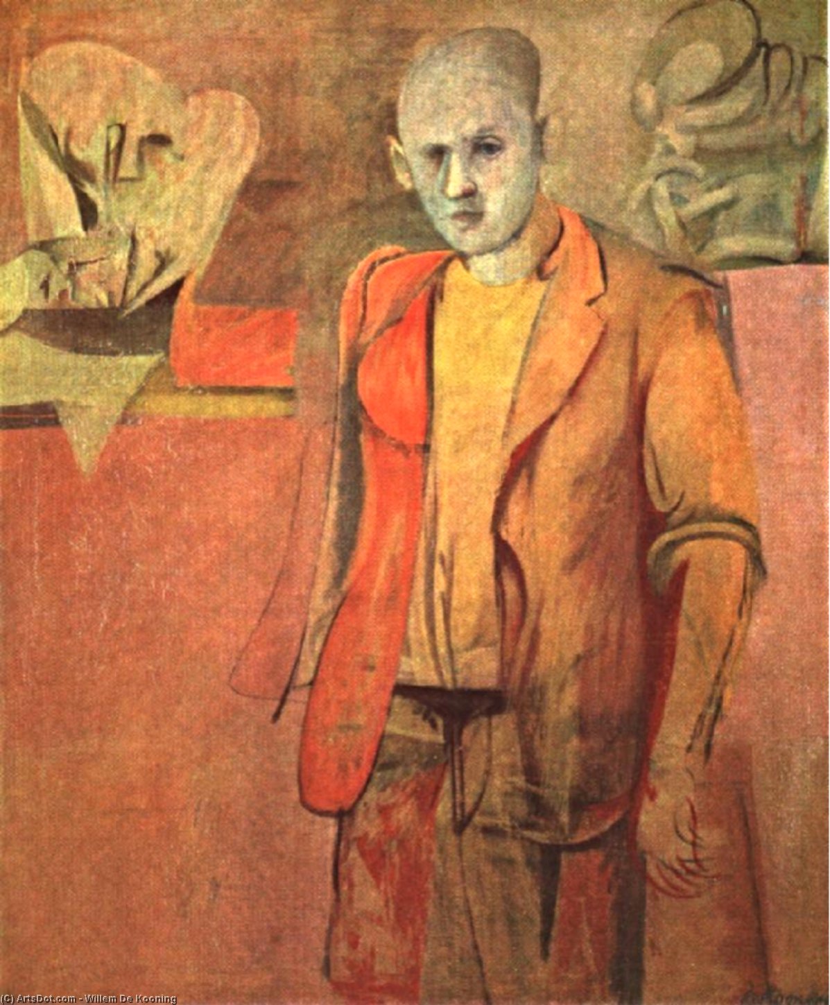 WikiOO.org – 美術百科全書 - 繪畫，作品 Willem De Kooning - 站在 男子