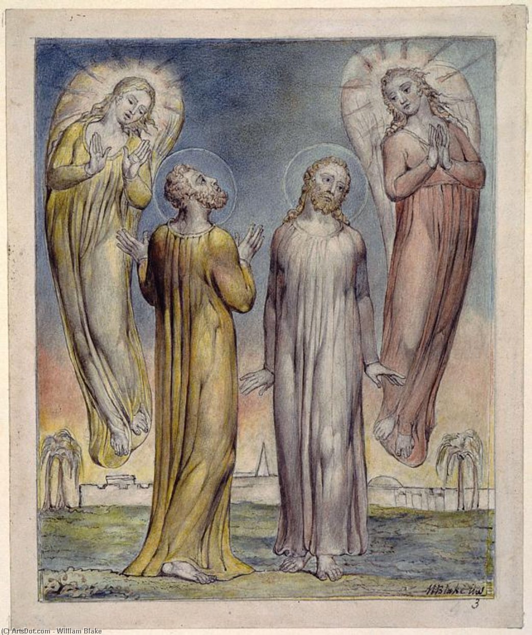 WikiOO.org - Enciclopédia das Belas Artes - Pintura, Arte por William Blake - Andrew, Simon Peter Searching for Christ