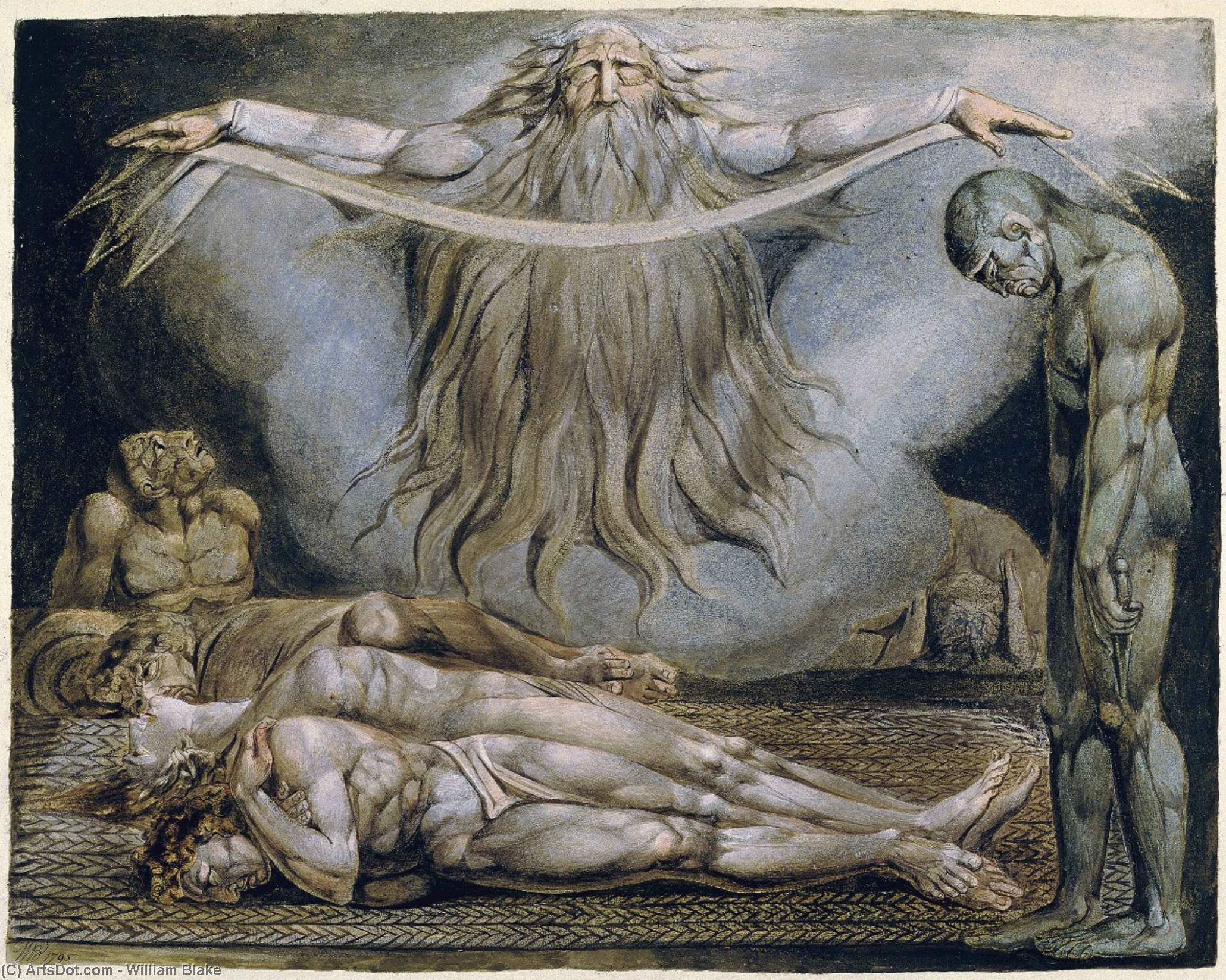 Wikoo.org - موسوعة الفنون الجميلة - اللوحة، العمل الفني William Blake - The House of Death