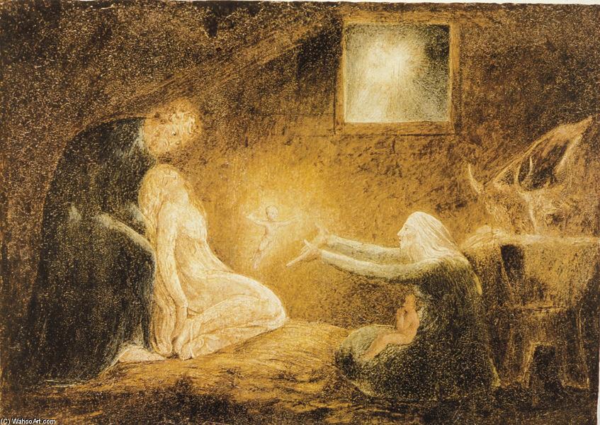 Wikioo.org - Die Enzyklopädie bildender Kunst - Malerei, Kunstwerk von William Blake - die geburt christi