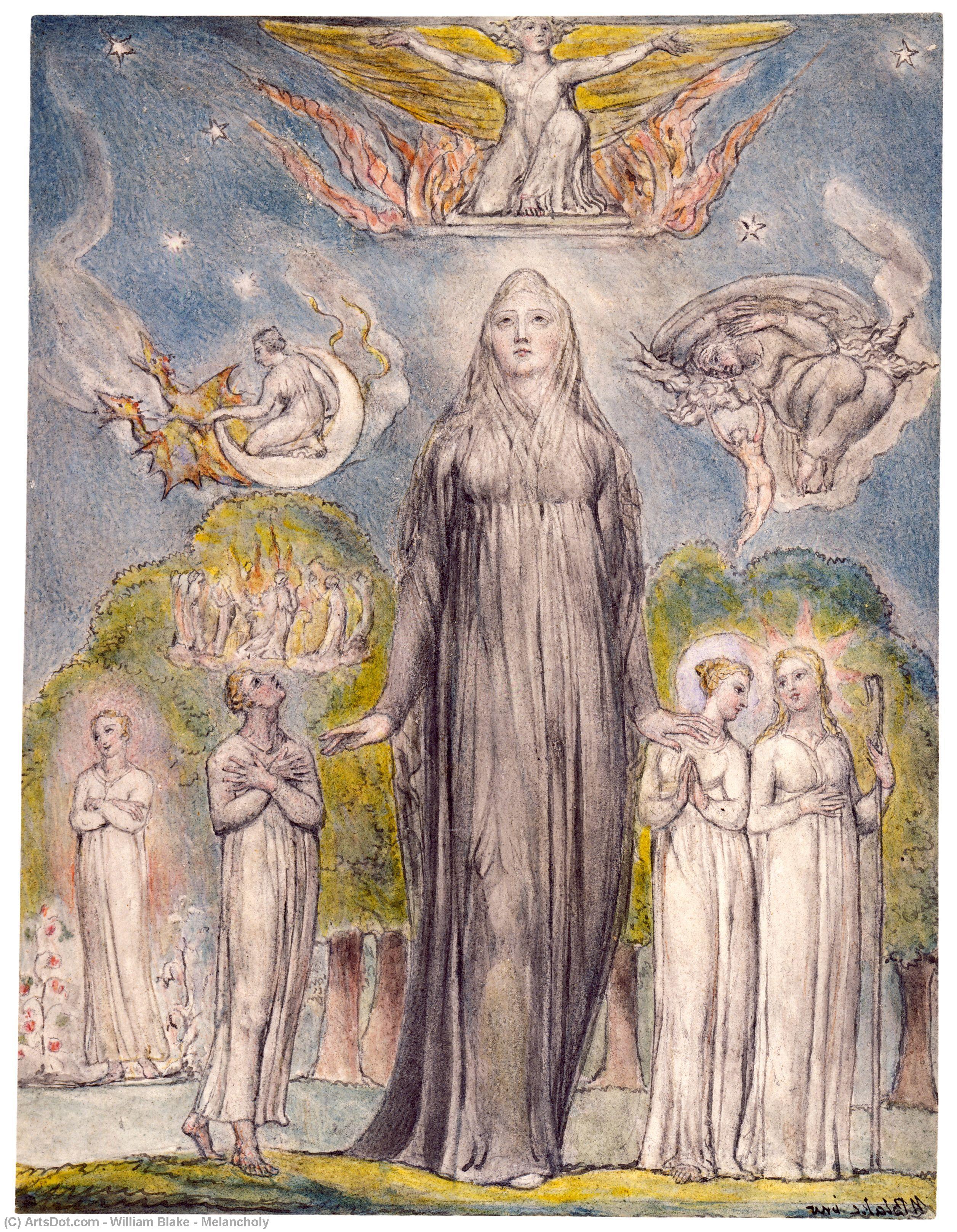 WikiOO.org - אנציקלופדיה לאמנויות יפות - ציור, יצירות אמנות William Blake - Melancholy