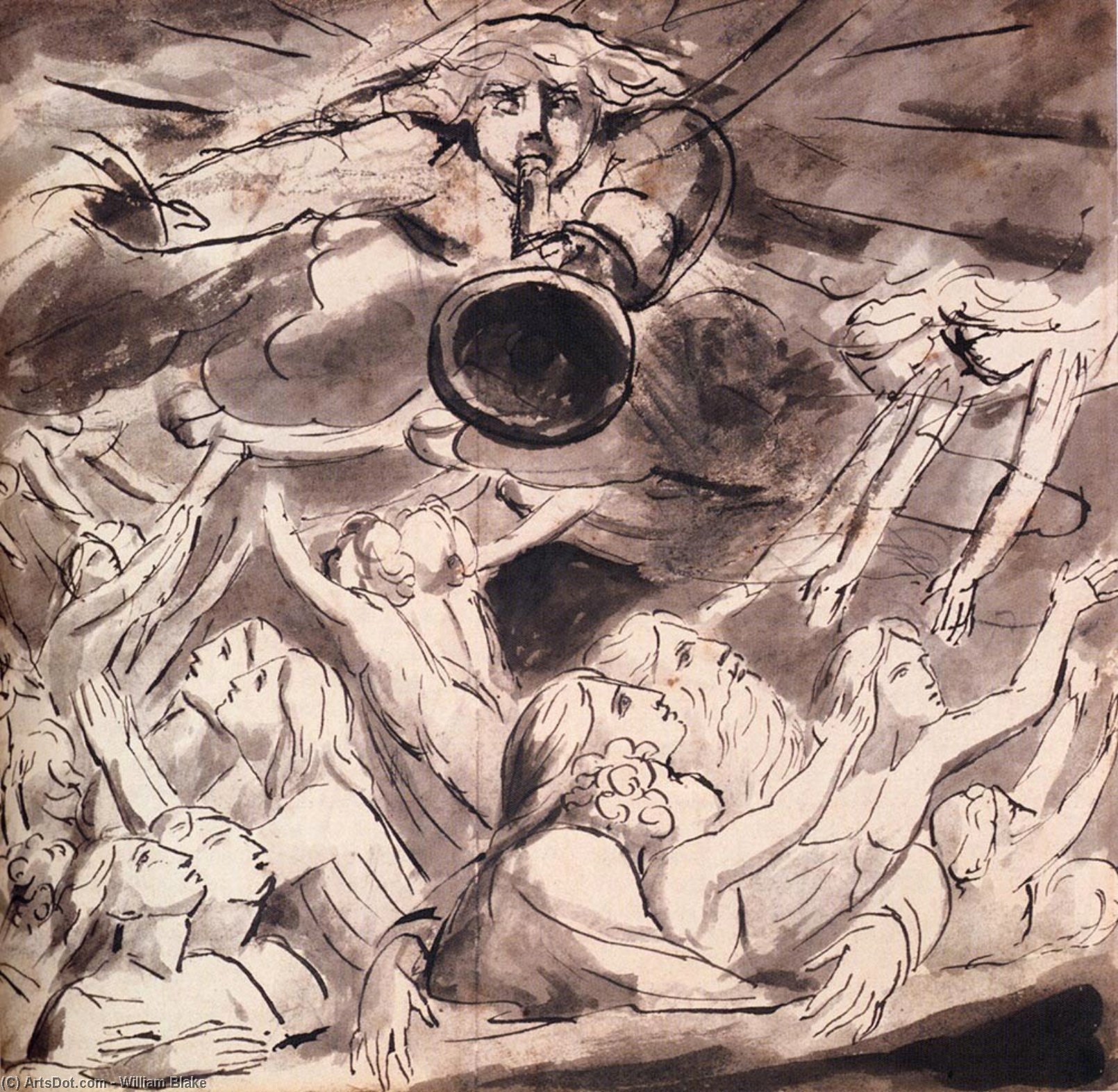 WikiOO.org - 백과 사전 - 회화, 삽화 William Blake - The Resurrection
