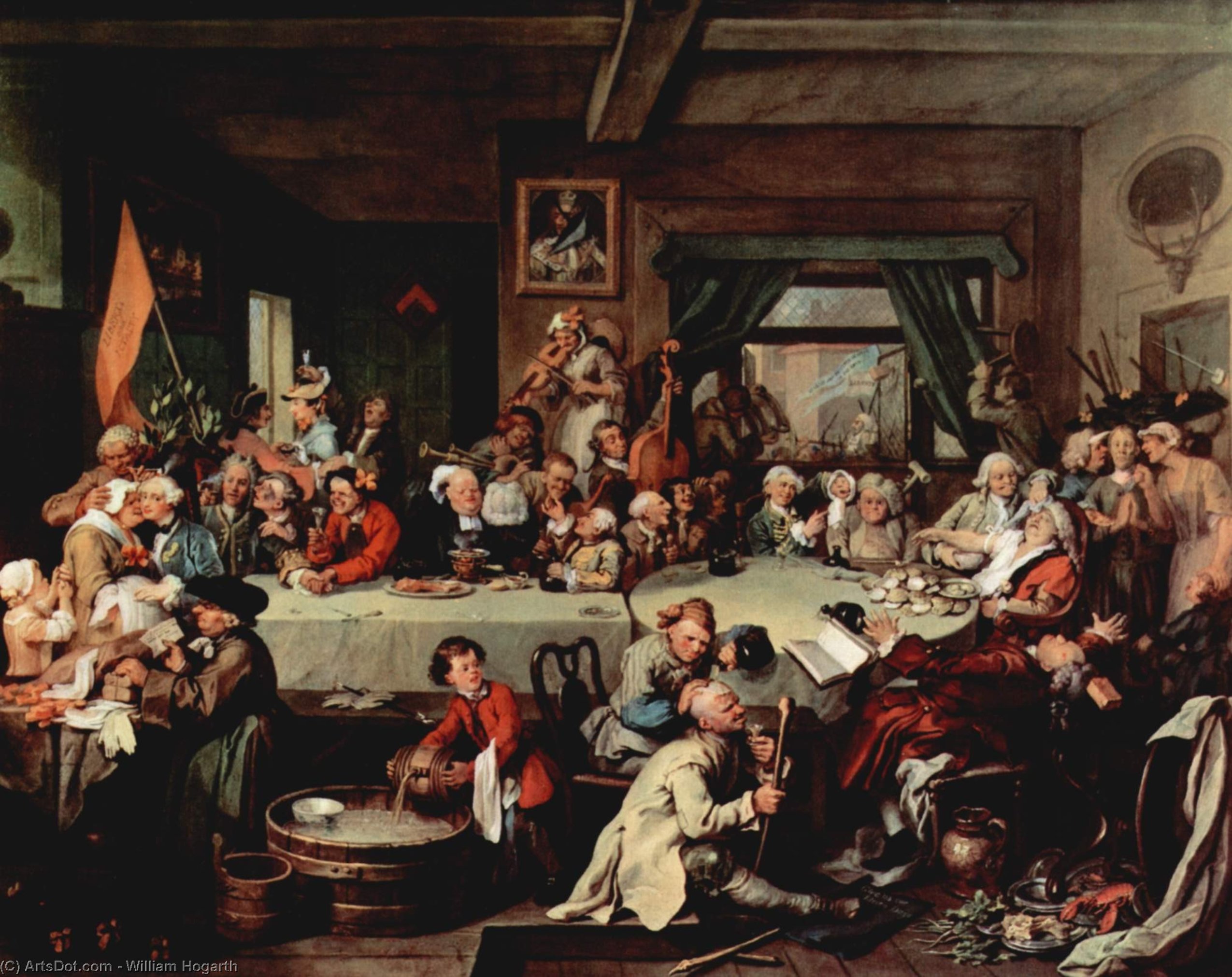 WikiOO.org - Enciklopedija dailės - Tapyba, meno kuriniai William Hogarth - The Banquet