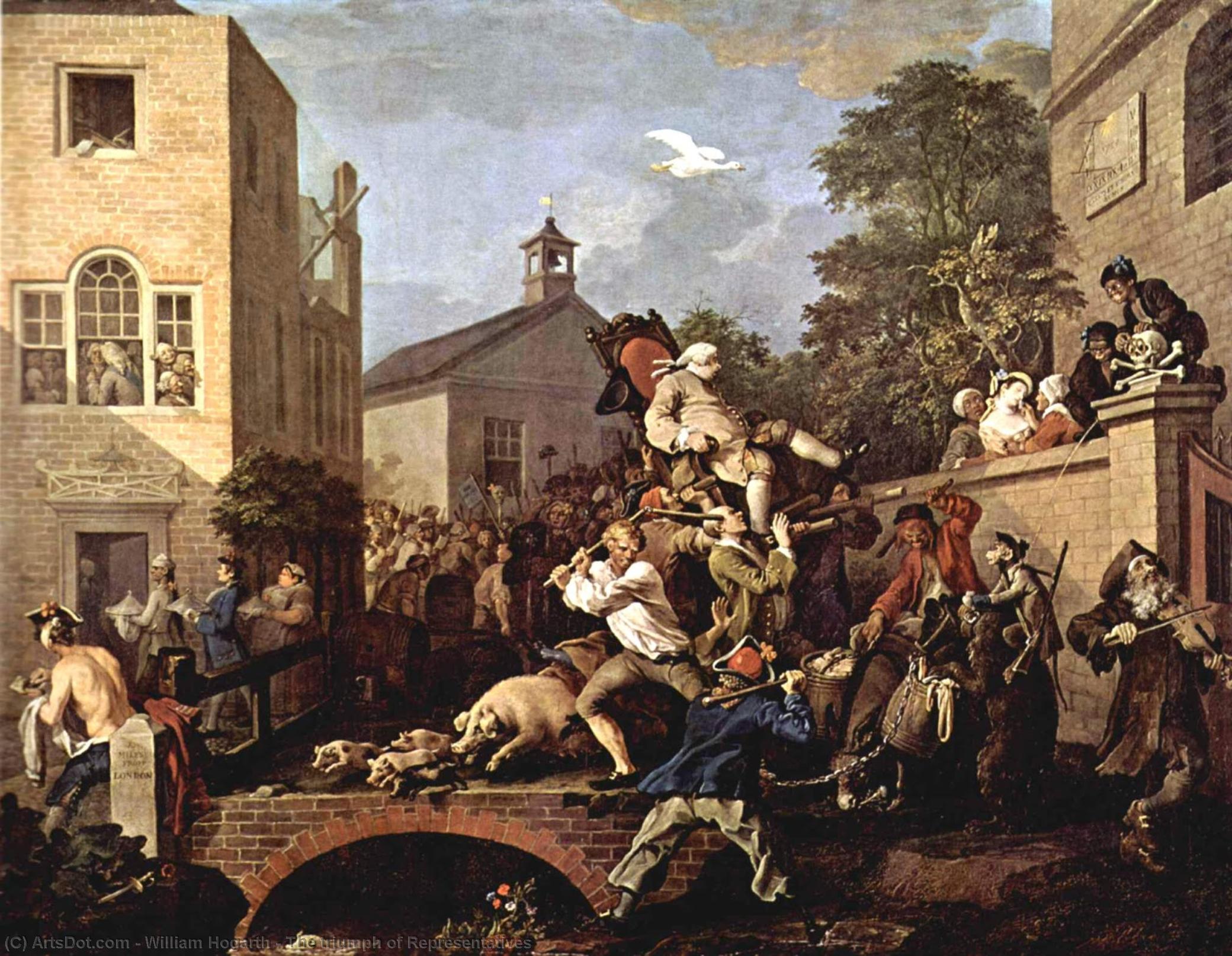 Wikioo.org - The Encyclopedia of Fine Arts - Painting, Artwork by William Hogarth - The triumph of Representatives