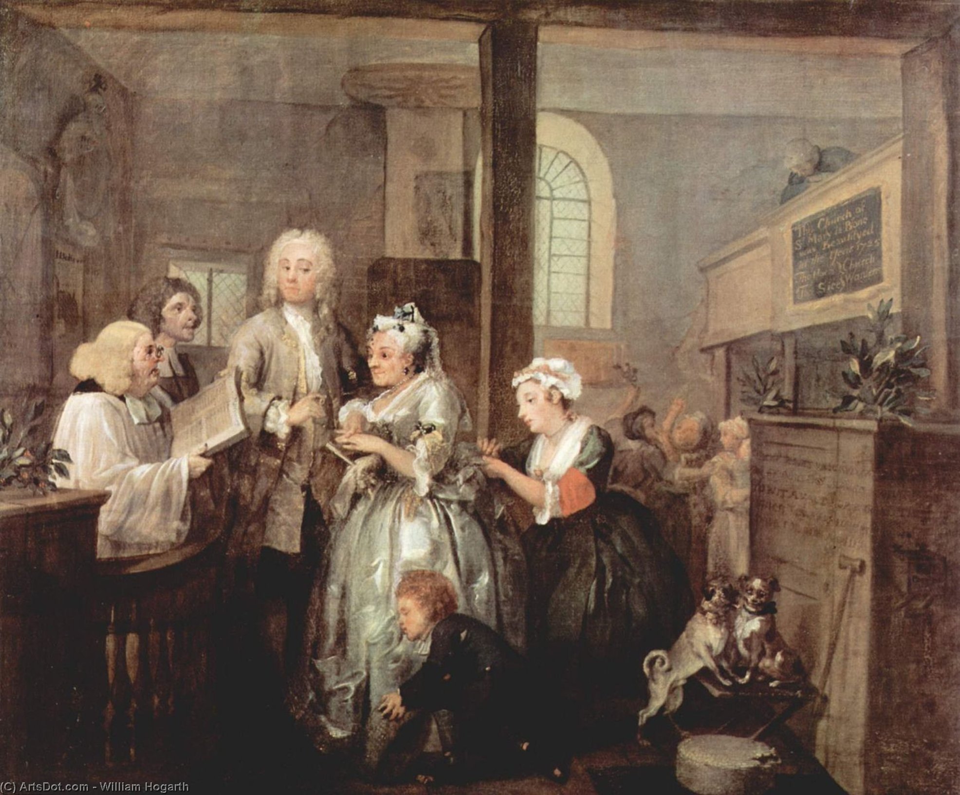 WikiOO.org - Енциклопедия за изящни изкуства - Живопис, Произведения на изкуството William Hogarth - Marriage