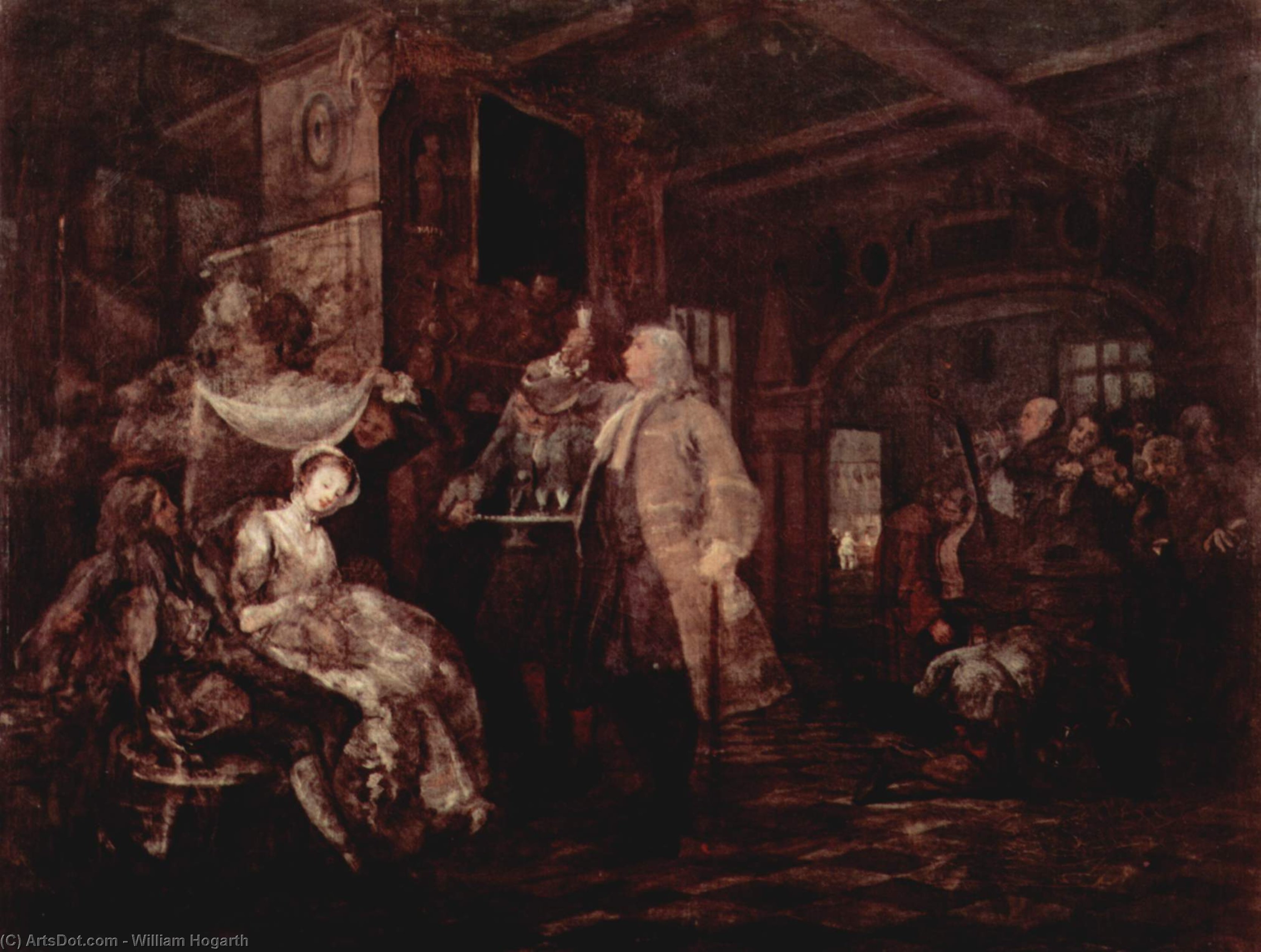 Wikioo.org - The Encyclopedia of Fine Arts - Painting, Artwork by William Hogarth - The Wedding Banquet