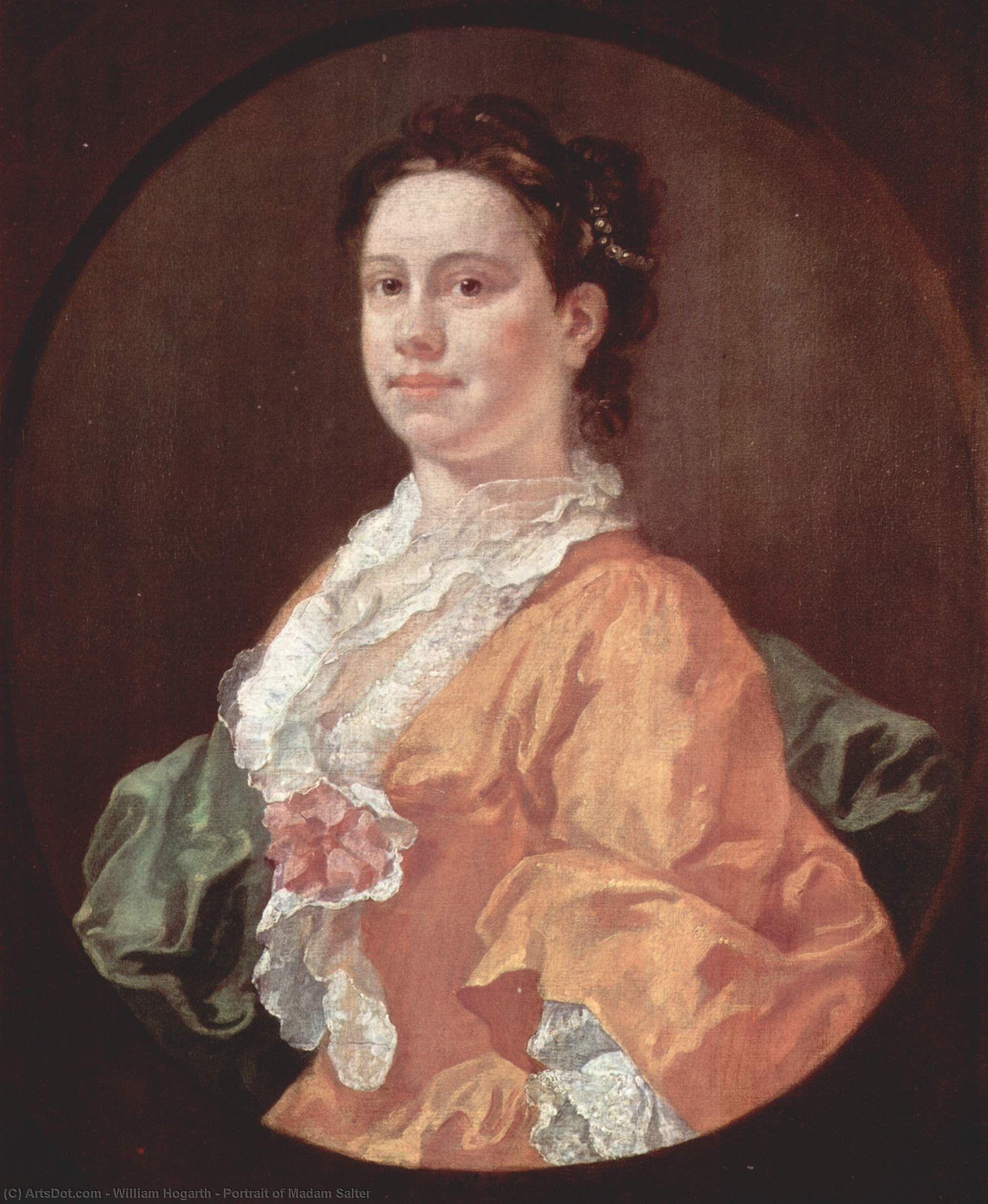 WikiOO.org - Εγκυκλοπαίδεια Καλών Τεχνών - Ζωγραφική, έργα τέχνης William Hogarth - Portrait of Madam Salter