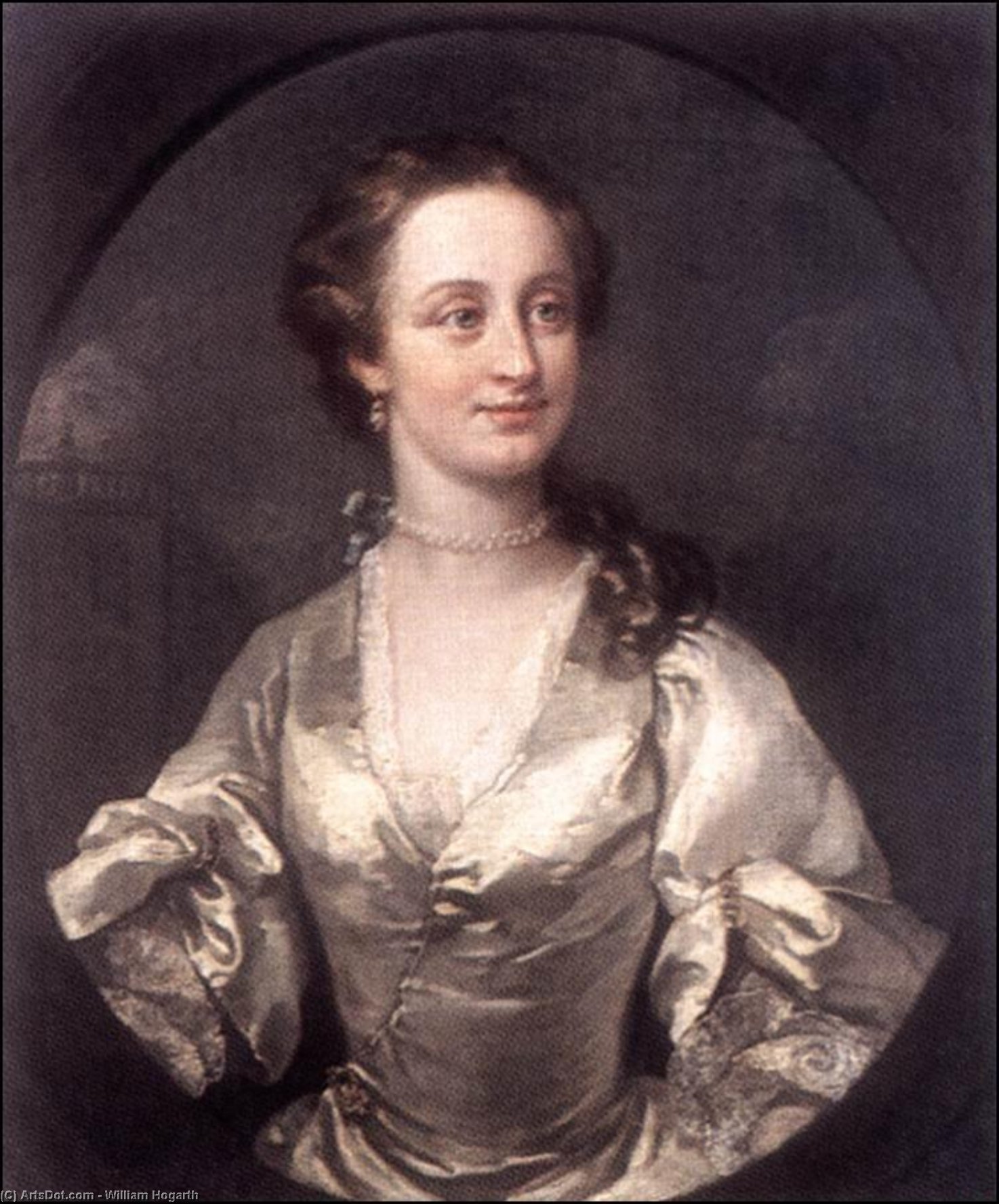 WikiOO.org - Enciklopedija dailės - Tapyba, meno kuriniai William Hogarth - Portrait of a Young Woman