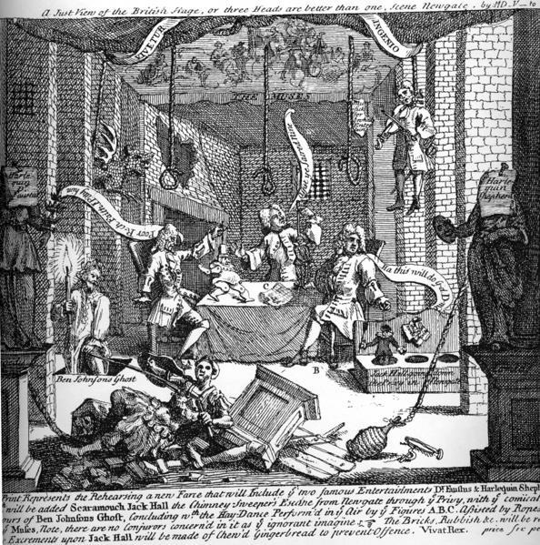 Wikioo.org - The Encyclopedia of Fine Arts - Painting, Artwork by William Hogarth - A Just View of the English Stage