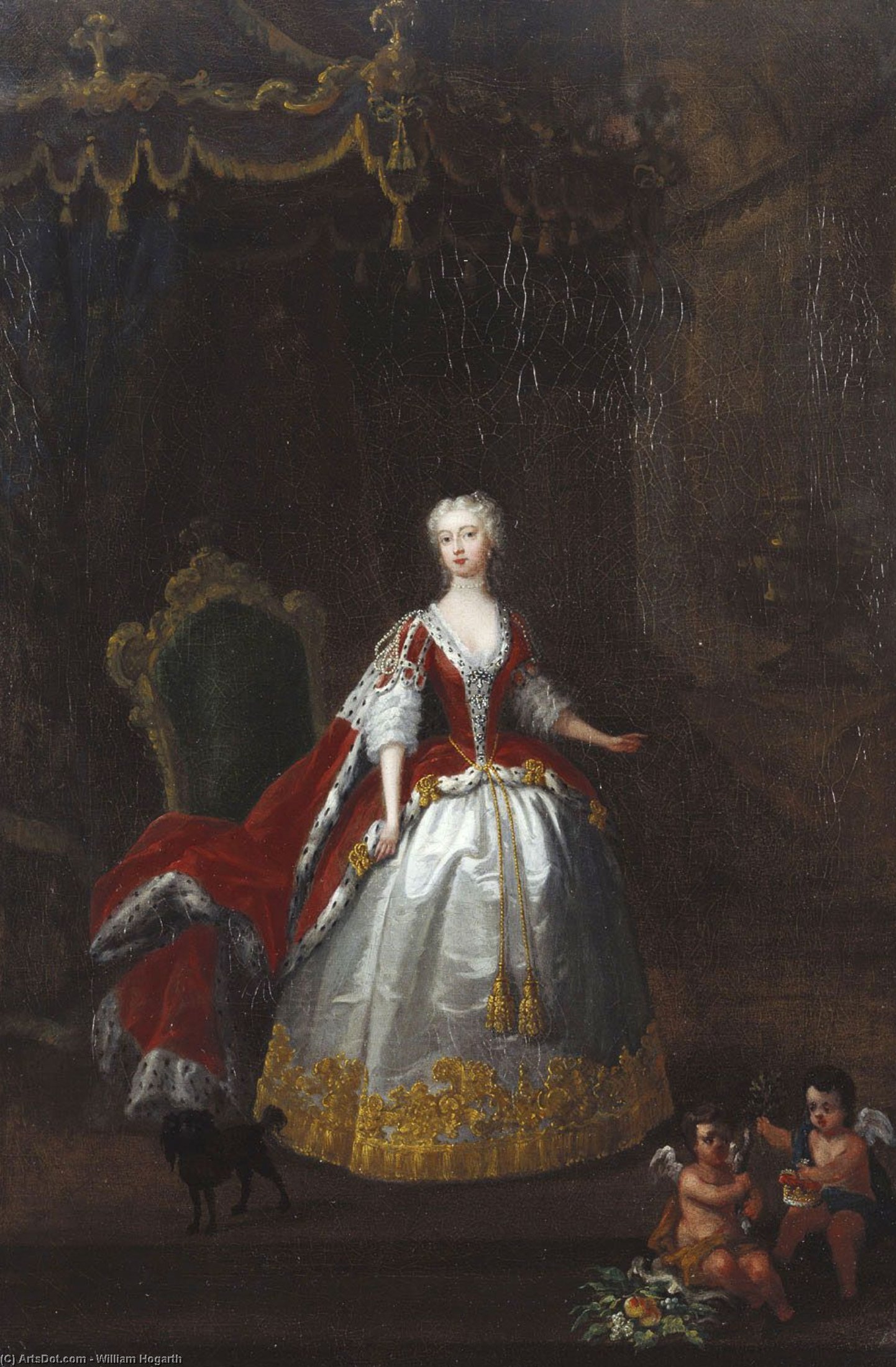 WikiOO.org - Енциклопедия за изящни изкуства - Живопис, Произведения на изкуството William Hogarth - Portrait of Augusta of Saxe Gotha