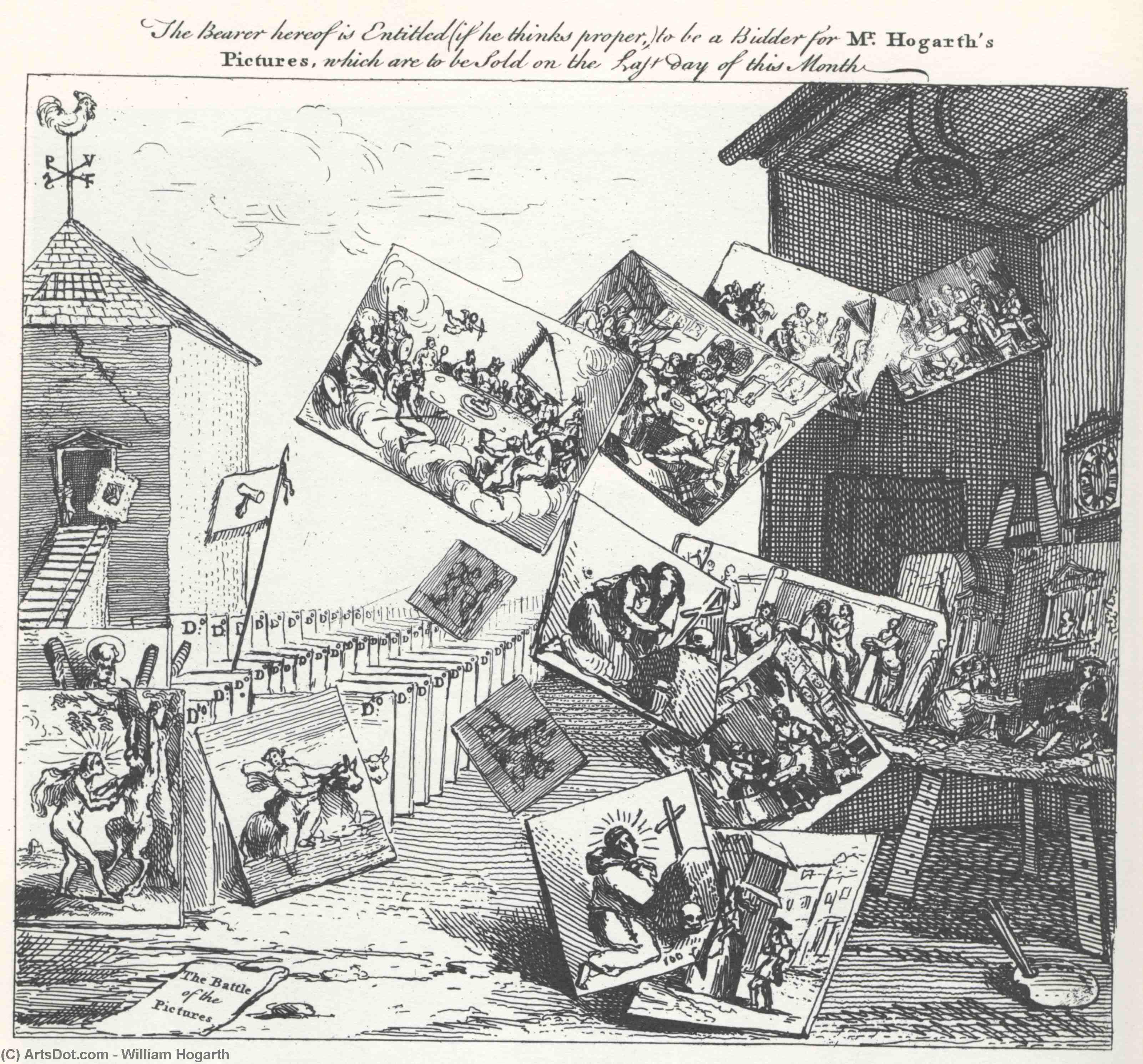 Wikioo.org - สารานุกรมวิจิตรศิลป์ - จิตรกรรม William Hogarth - The Battle of the Pictures