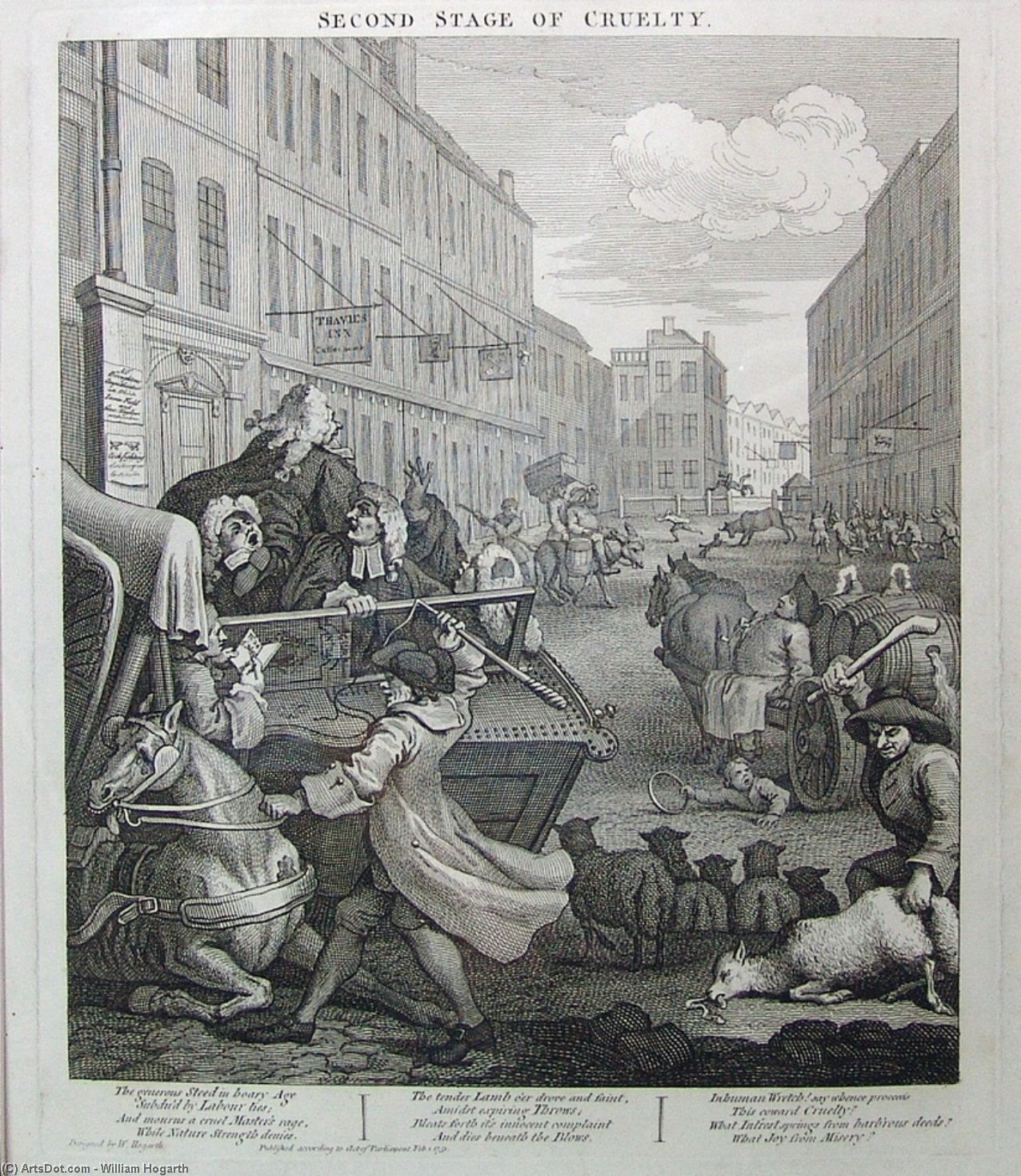 WikiOO.org - Енциклопедія образотворчого мистецтва - Живопис, Картини
 William Hogarth - Second stage of cruelty