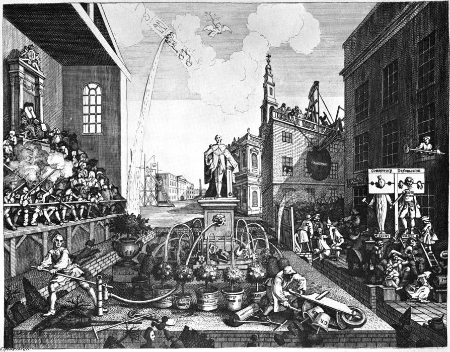 Wikioo.org - The Encyclopedia of Fine Arts - Painting, Artwork by William Hogarth - The Times, plate 2